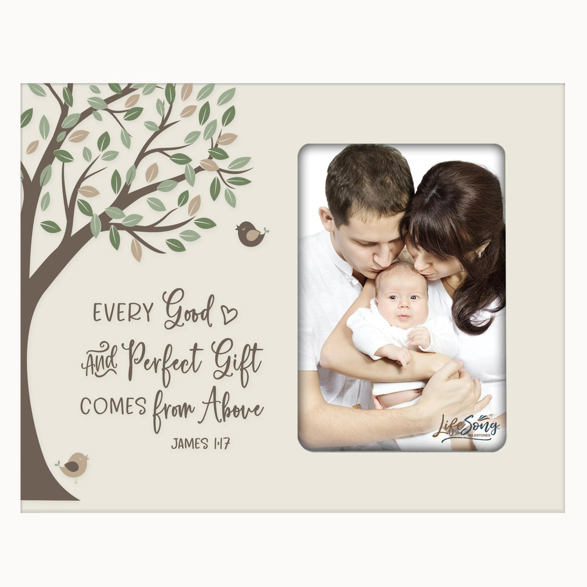 1st Baptism Blessing Photo Frame Gift For Newborn - Good and Perfect - LifeSong Milestones