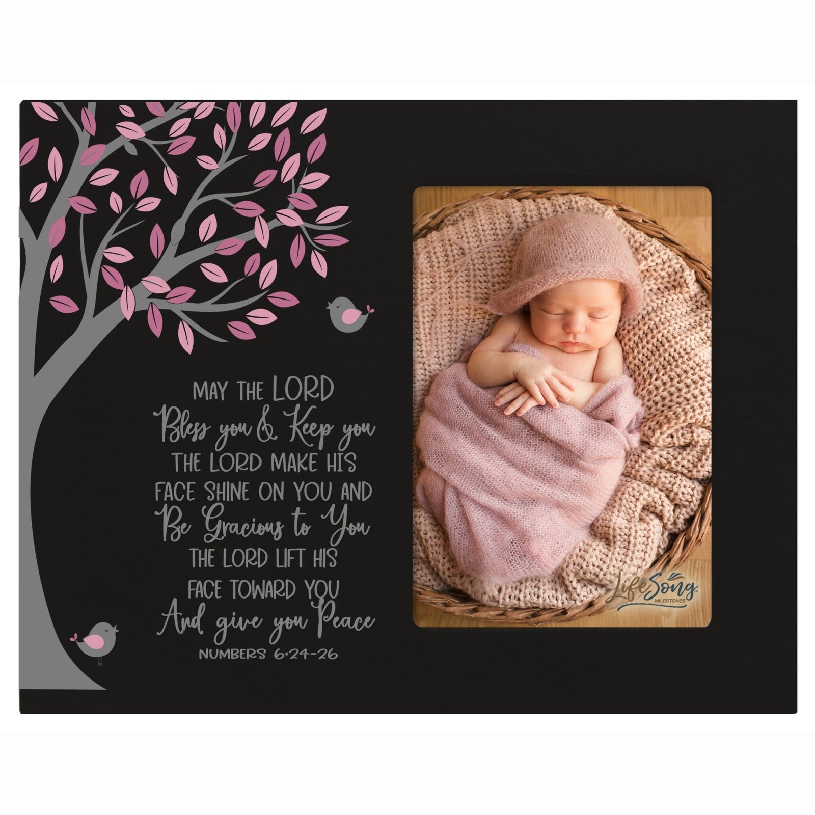 1st Baptism Blessing Photo Frame Gift For Newborn - May The Lord - LifeSong Milestones