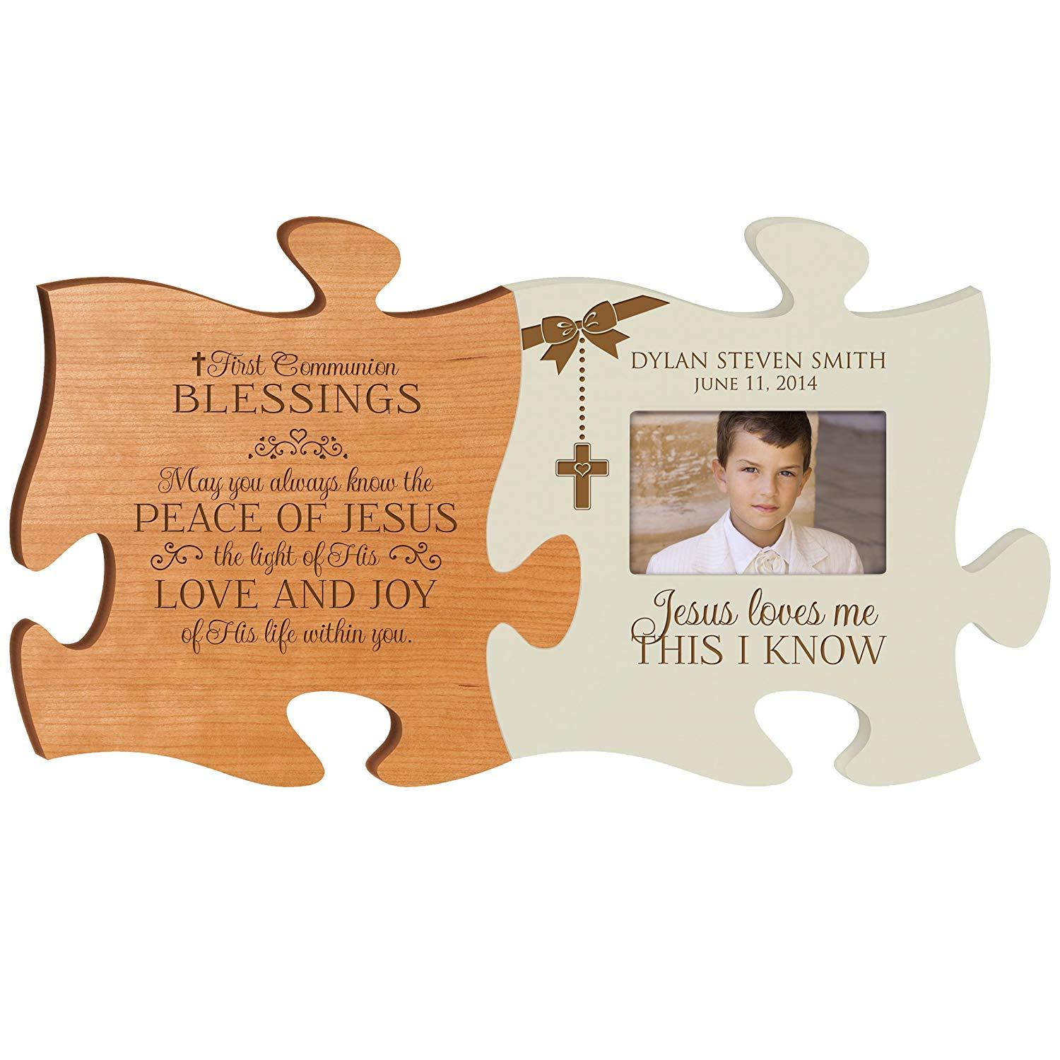 1st Holy Communion Puzzle Piece 4x6 Photo Frame Gift Set - LifeSong Milestones