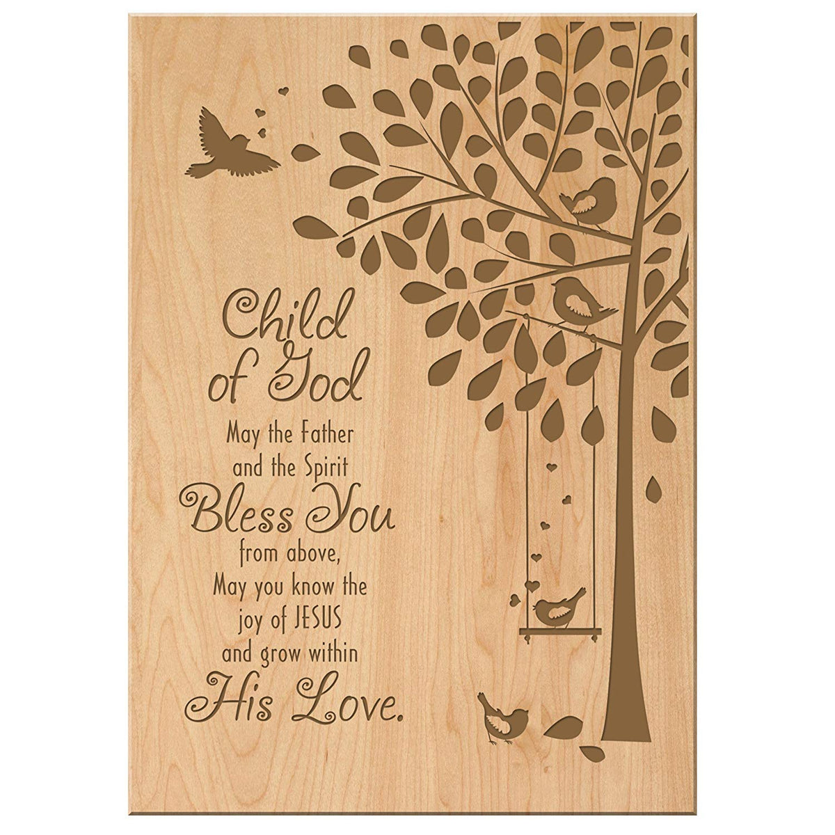 Lifesong Milestones Baptism Wooden Wall Plaque Home Decor Gift For Godchild
