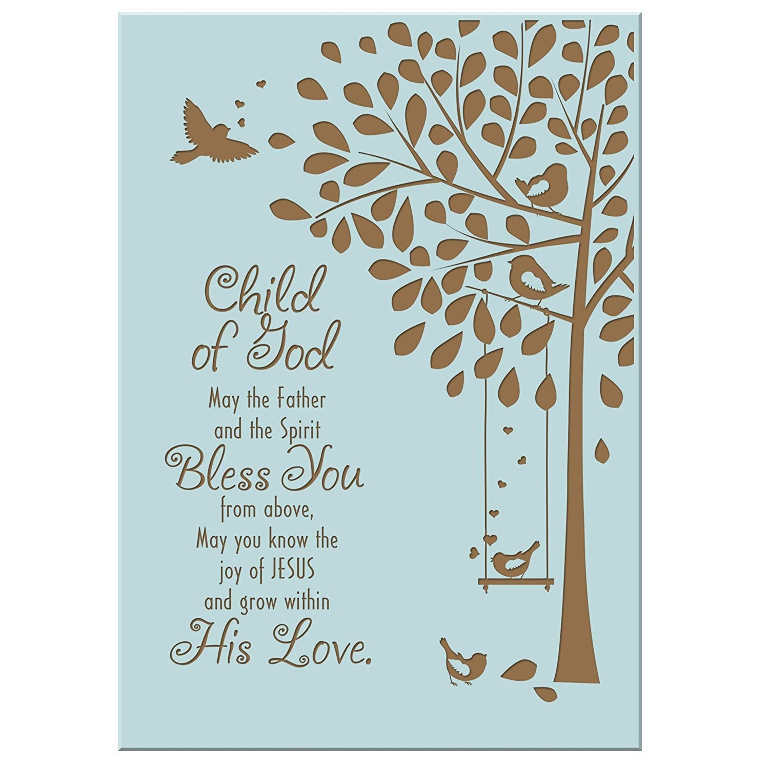 Lifesong Milestones Baptism Wooden Wall Plaque Home Decor Gift For Godchild
