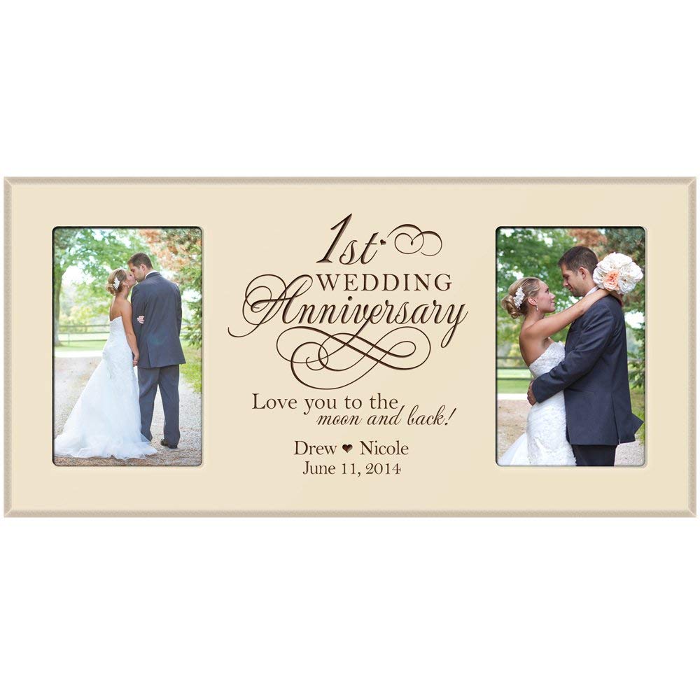 1st Wedding Anniversary Picture Frame Gift for Couples - Love you - LifeSong Milestones