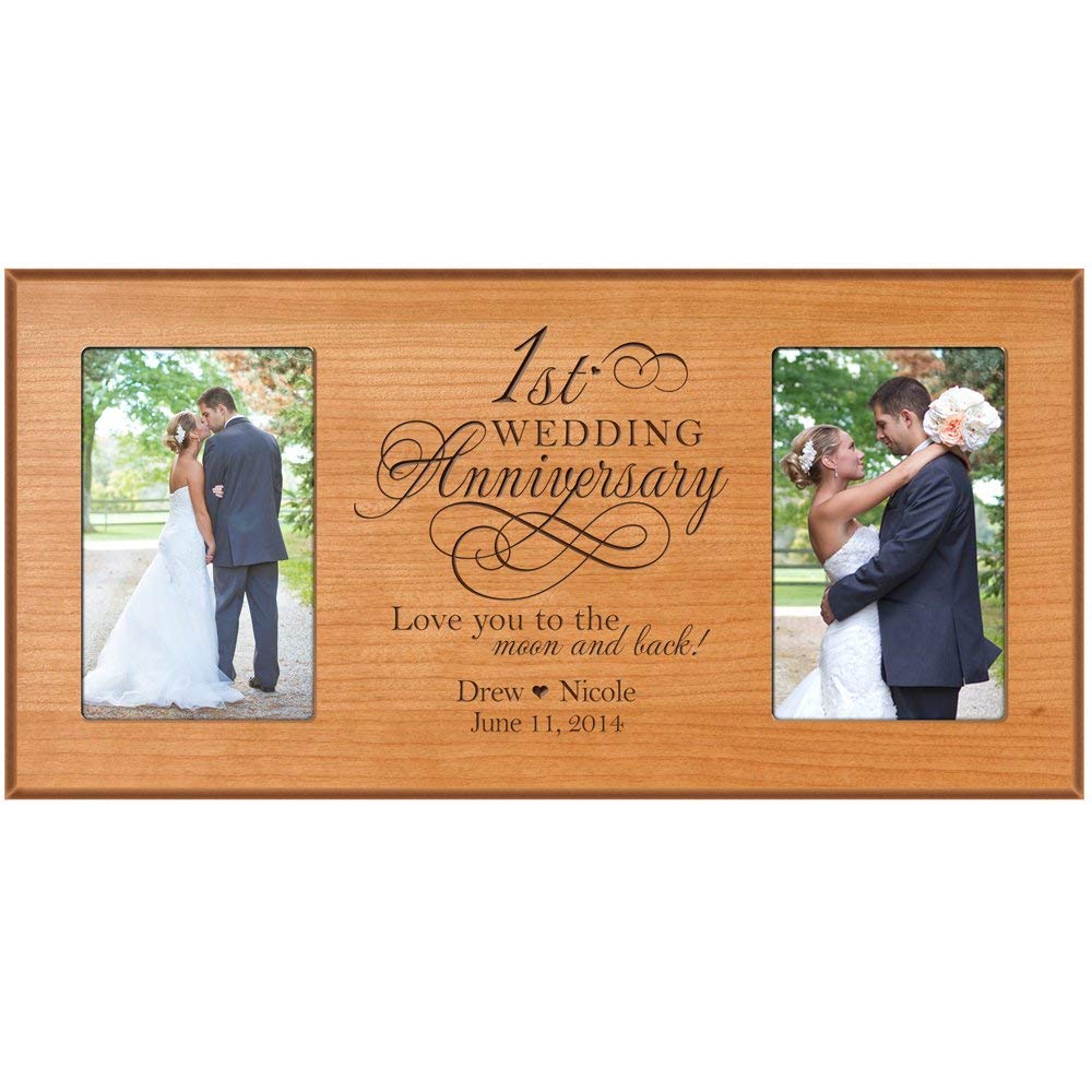 Lifesong Milestones Personalized 1st Wedding Anniversary Double Photo Frame Gift Ideas for Couples