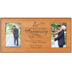 1st Wedding Anniversary Picture Frame Gift for Couples - Love you - LifeSong Milestones