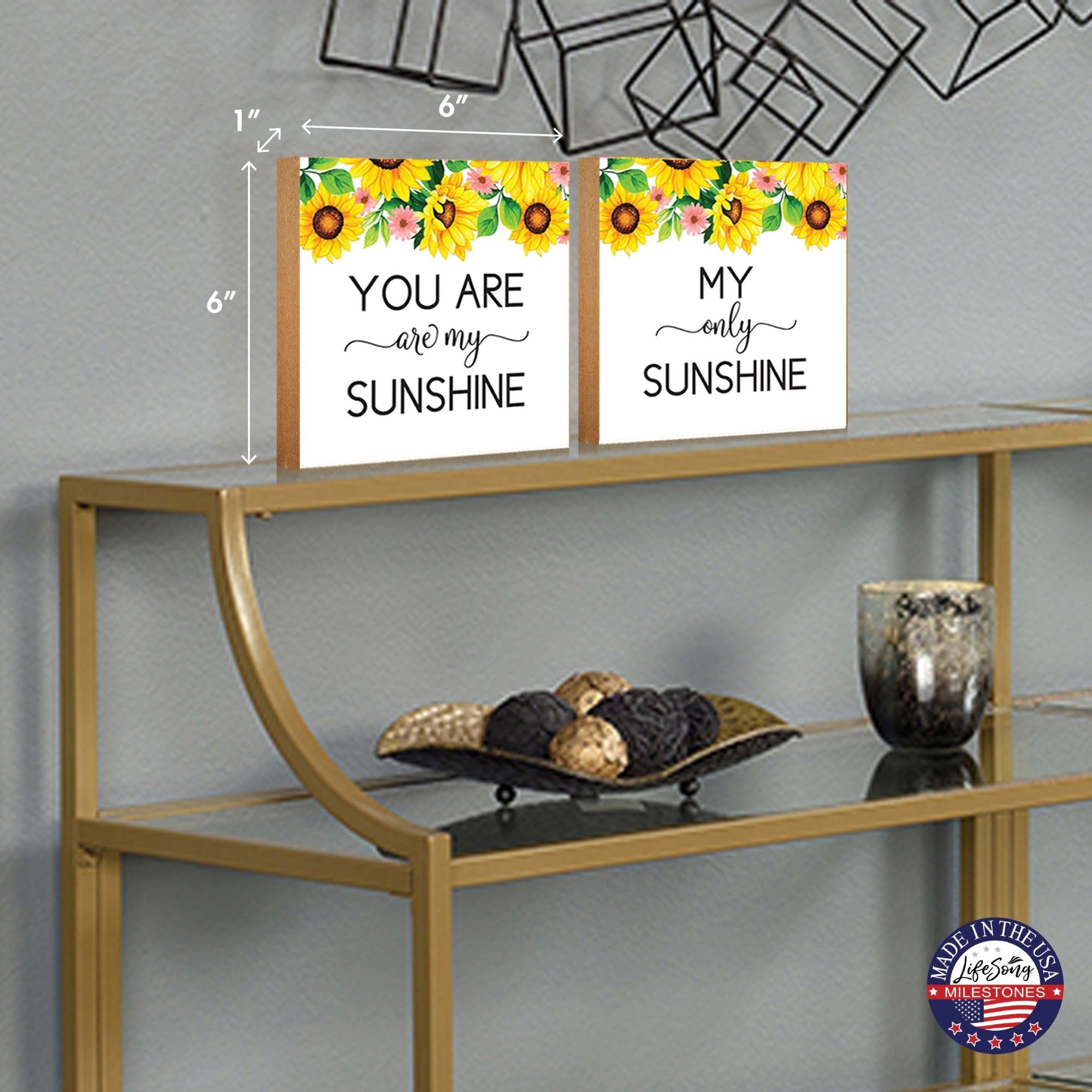 2 Piece Set Wooden Shelf Décor and Tabletop Signs - LifeSong Milestones