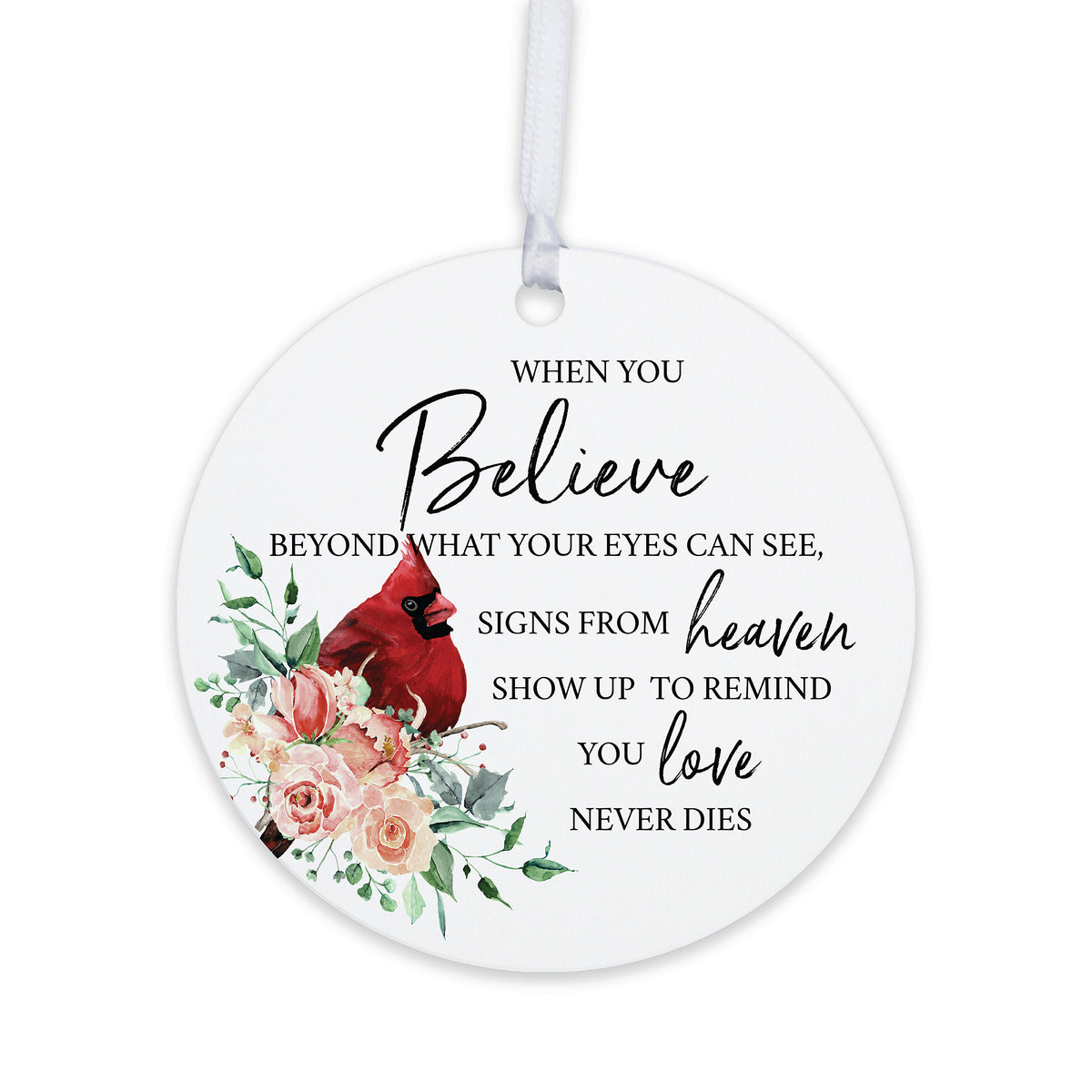 Lifesong Milestones Hanging Memorial Round Ornament Signs for Sympathy Gifts