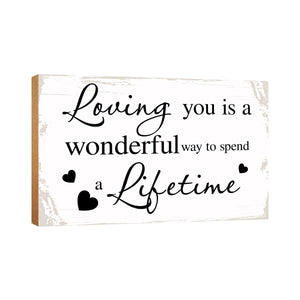 LifeSong Milestones Wooden Table Top and Shelf Décor Gift for Husband or Boyfriend