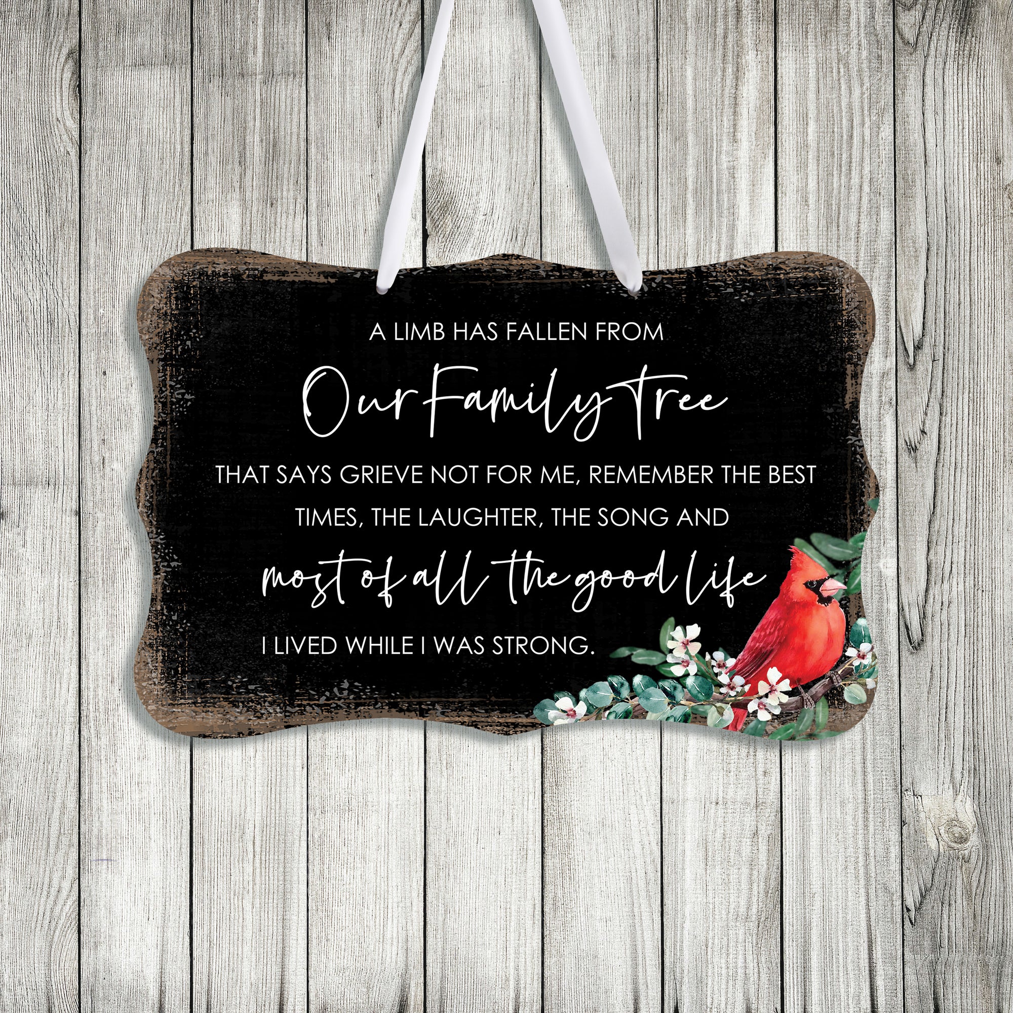 Funeral ribbon sign with a heartfelt message – a meaningful memorial tribute.
