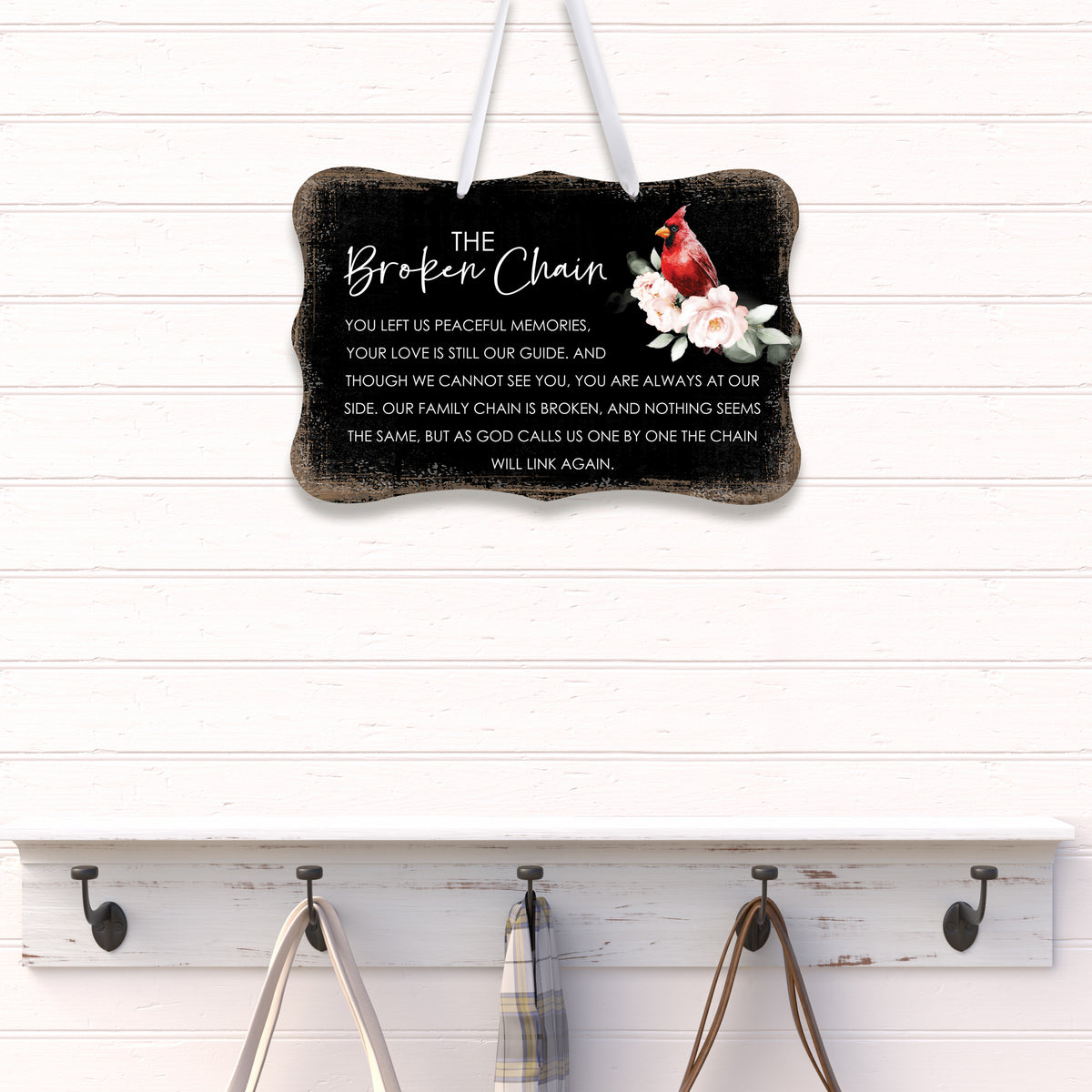 Memorial gifts for the loss of a loved one, including this elegant wall hanging sign, designed to offer comfort and support during difficult times.