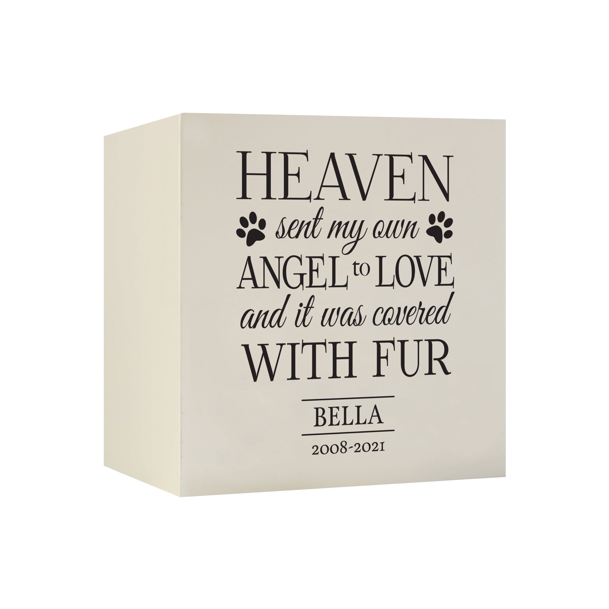 Pet Memorial Shadow Box Cremation Urn for Dog or Cat - Heaven Sent My Own Angel