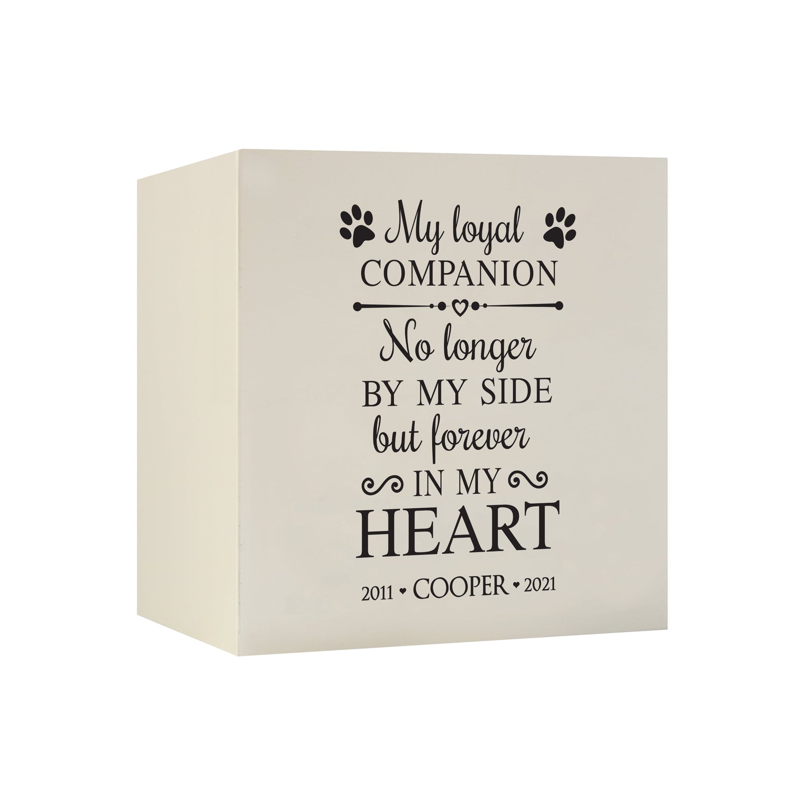 Pet Memorial Shadow Box Cremation Urn for Dog or Cat - My Loyal Companion