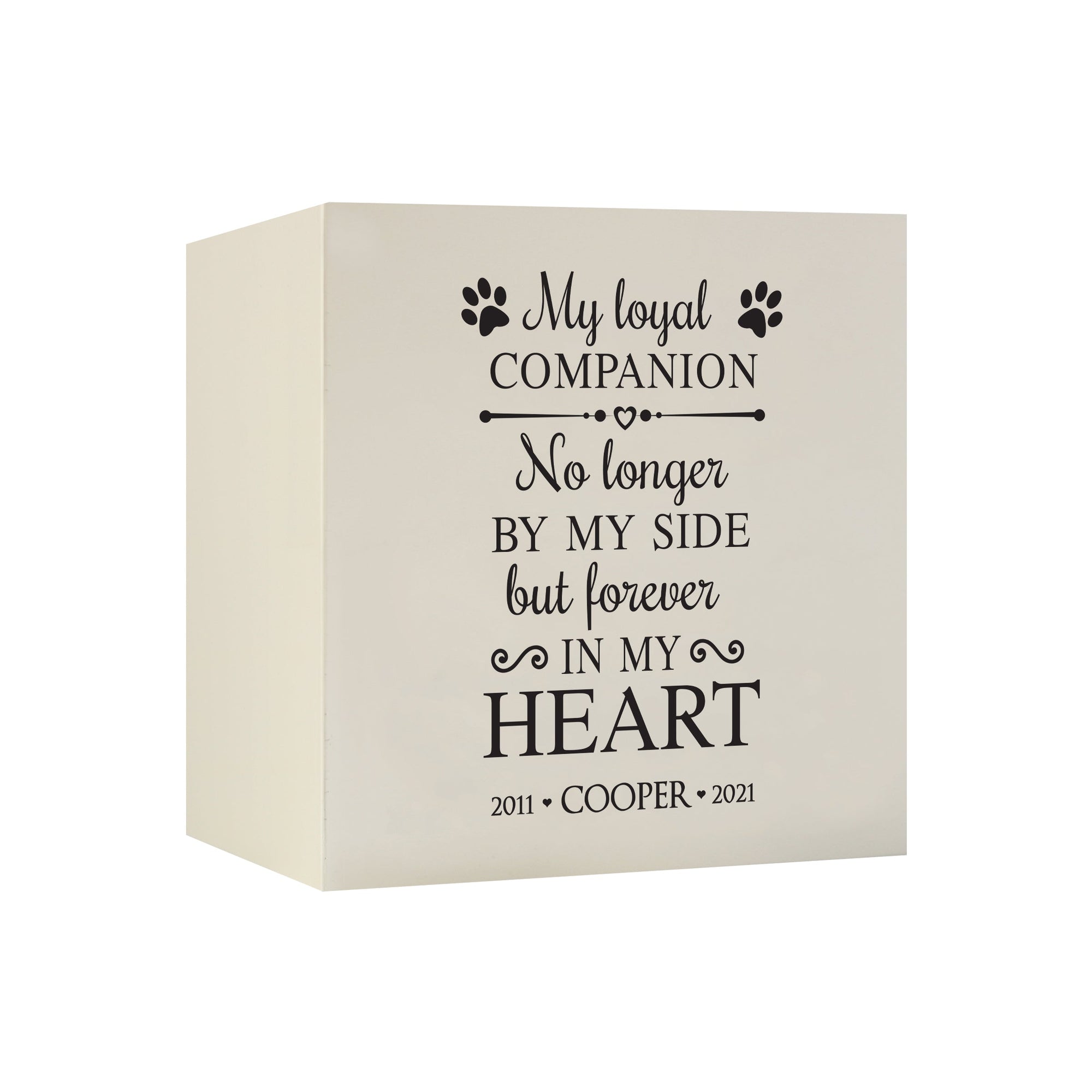 Pet Memorial Shadow Box Cremation Urn for Dog or Cat - My Loyal Companion