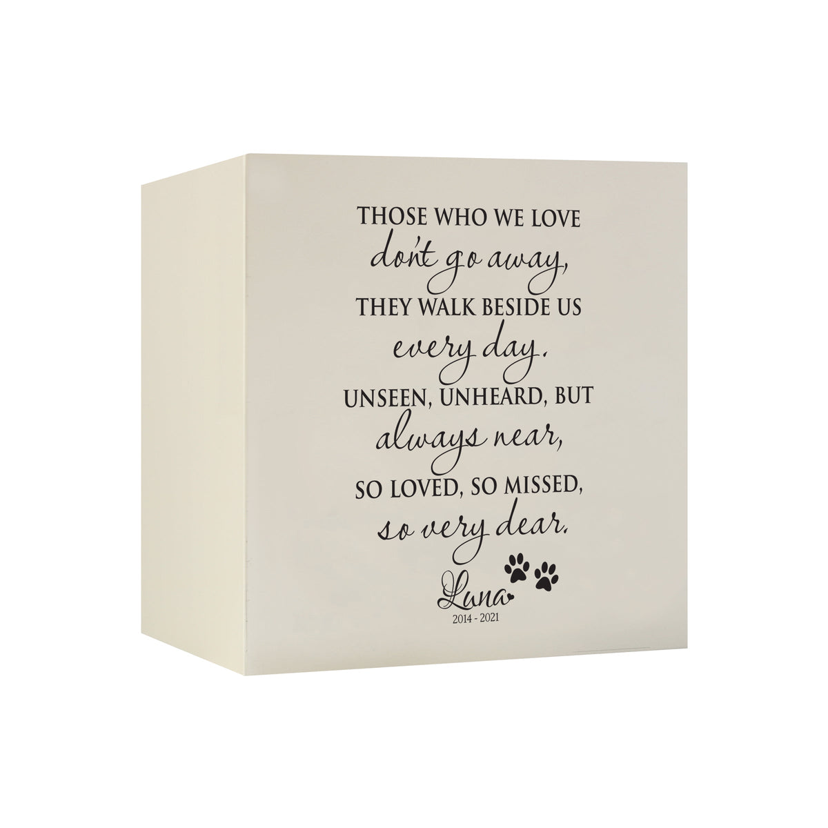 Pet Memorial Shadow Box Cremation Urn for Dog or Cat - Those Who We Love Don&#39;t Go Away