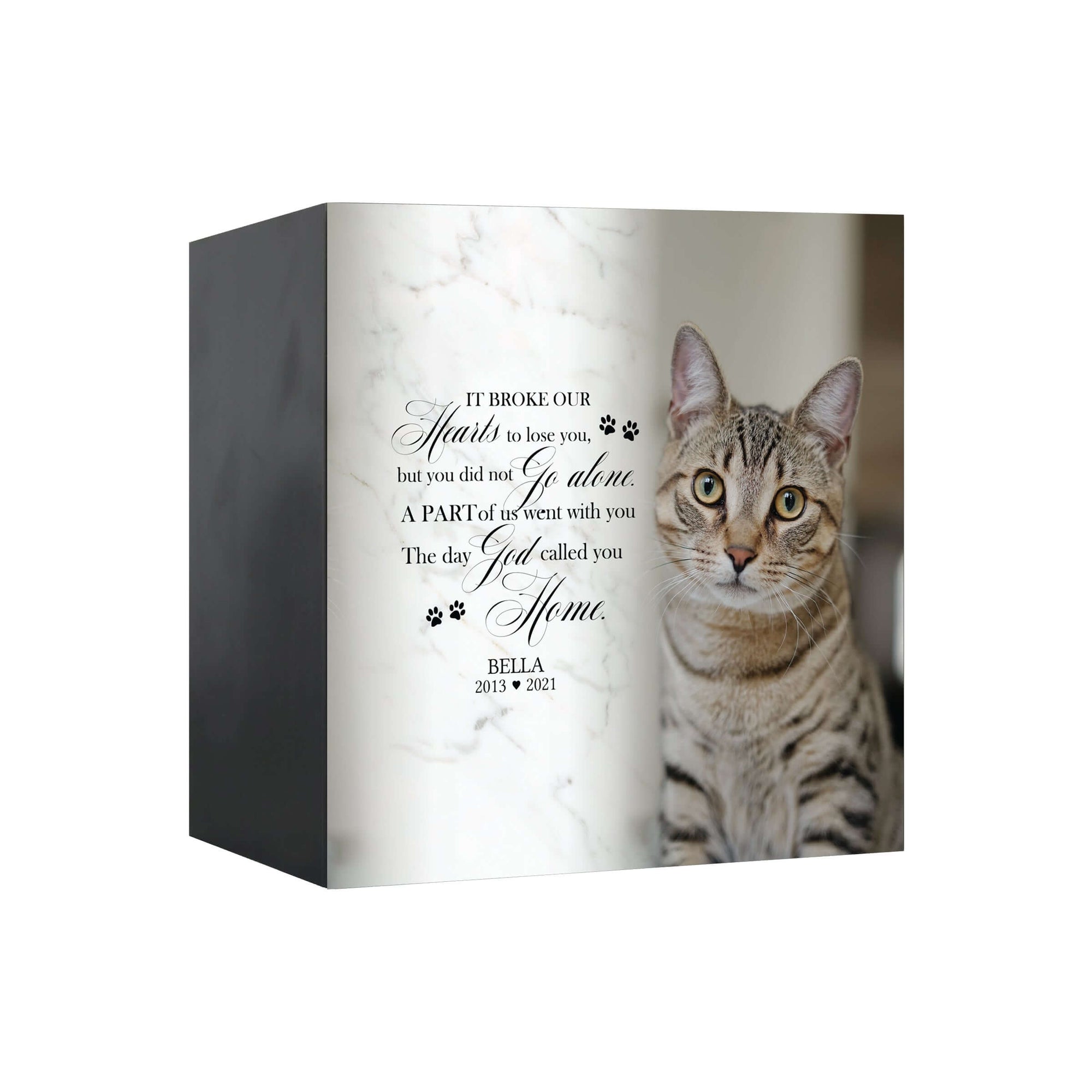 Pet Memorial Custom Photo Shadow Box Cremation Urn - It Broke Our Hearts To Lose You