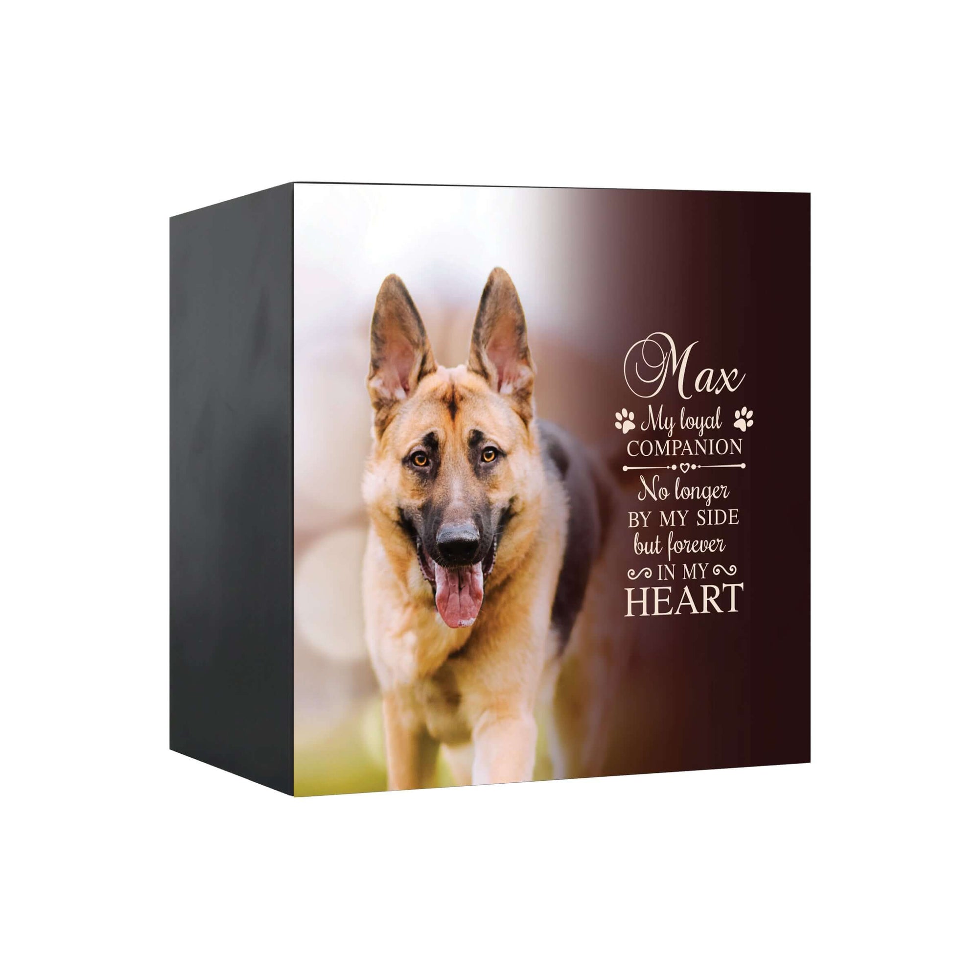 Pet Memorial Custom Photo Shadow Box Cremation Urn - My Loyal Companion