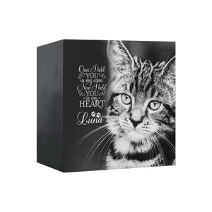 Pet Memorial Custom Photo Shadow Box Cremation Urn - Once I Held You In My Arms