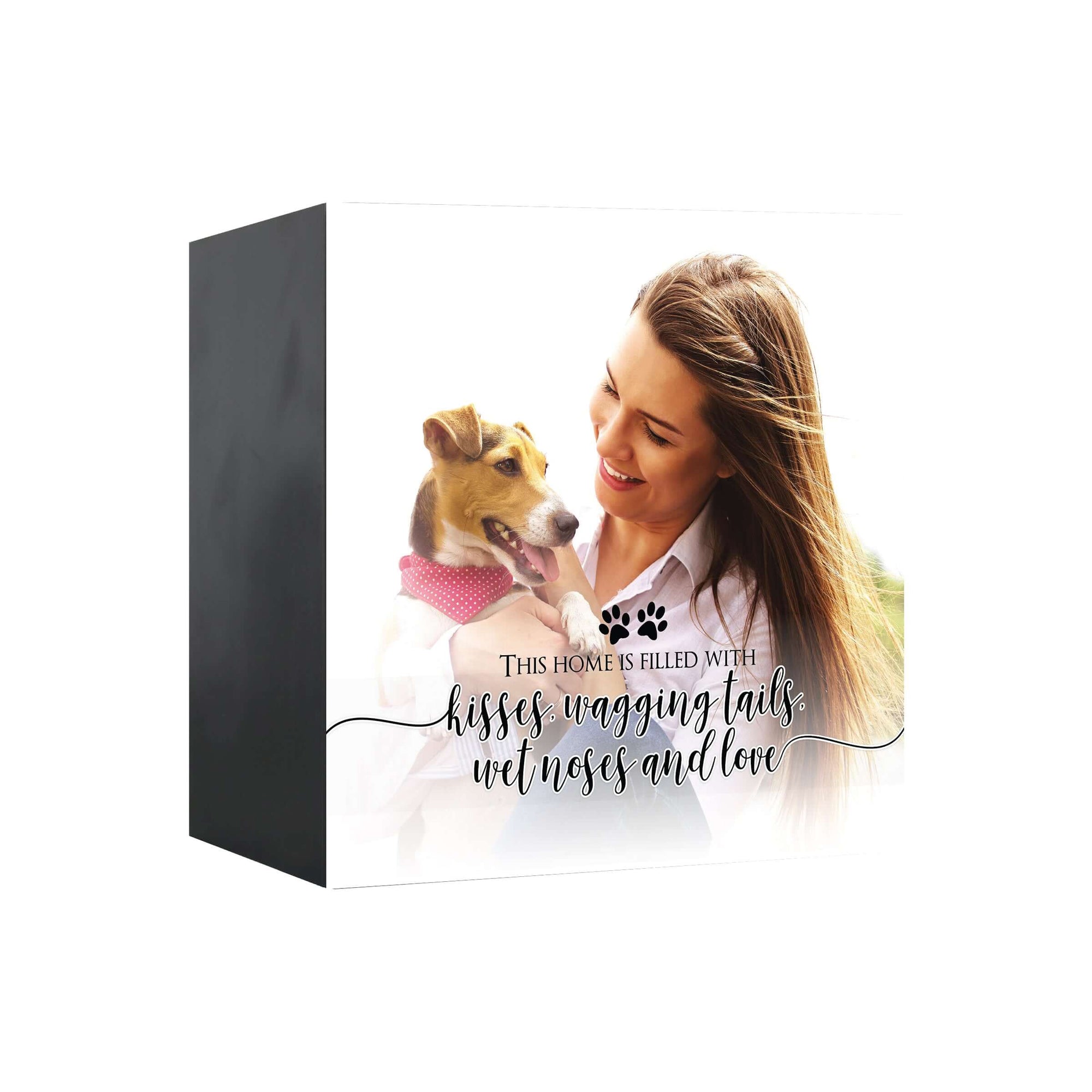 Pet Memorial Custom Photo Shadow Box Cremation Urn - This Home Is Filled