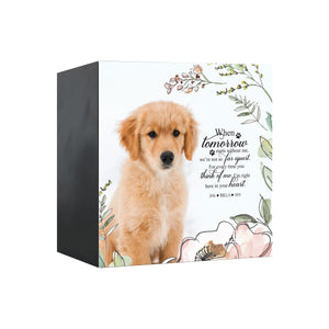 Pet Memorial Custom Photo Shadow Box Cremation Urn - When Tomorrow Starts Without Me