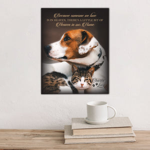 Pet Memorial Custom Photo Wall Plaque Décor - Because Someone We Love Is In Heaven