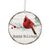 Wooden Hanging Christmas Ornament Red Cardinal Happy Holidays