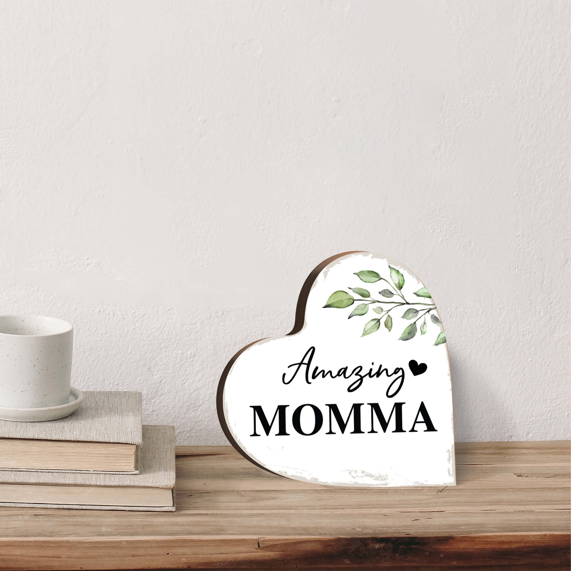 Heartfelt Wooden Block Sign - A Unique Mother's Day Gift for Mom with Inspirational Tabletop Décor
