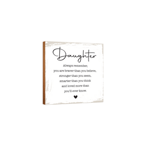 LifeSong Milestones Unique Shelf Decor and Table Top Signs Gift for Daughter