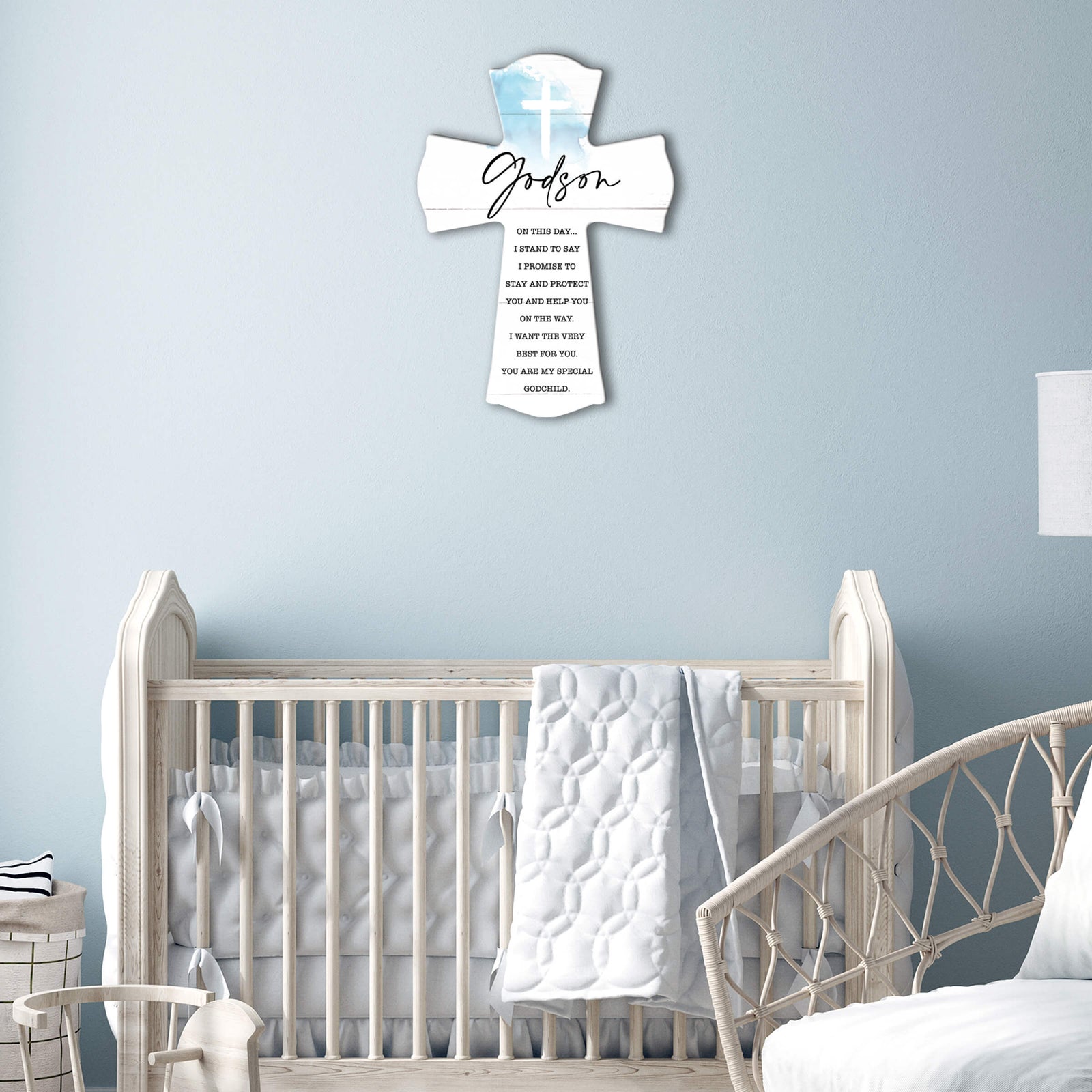 Wooden Wall Cross for Godson
