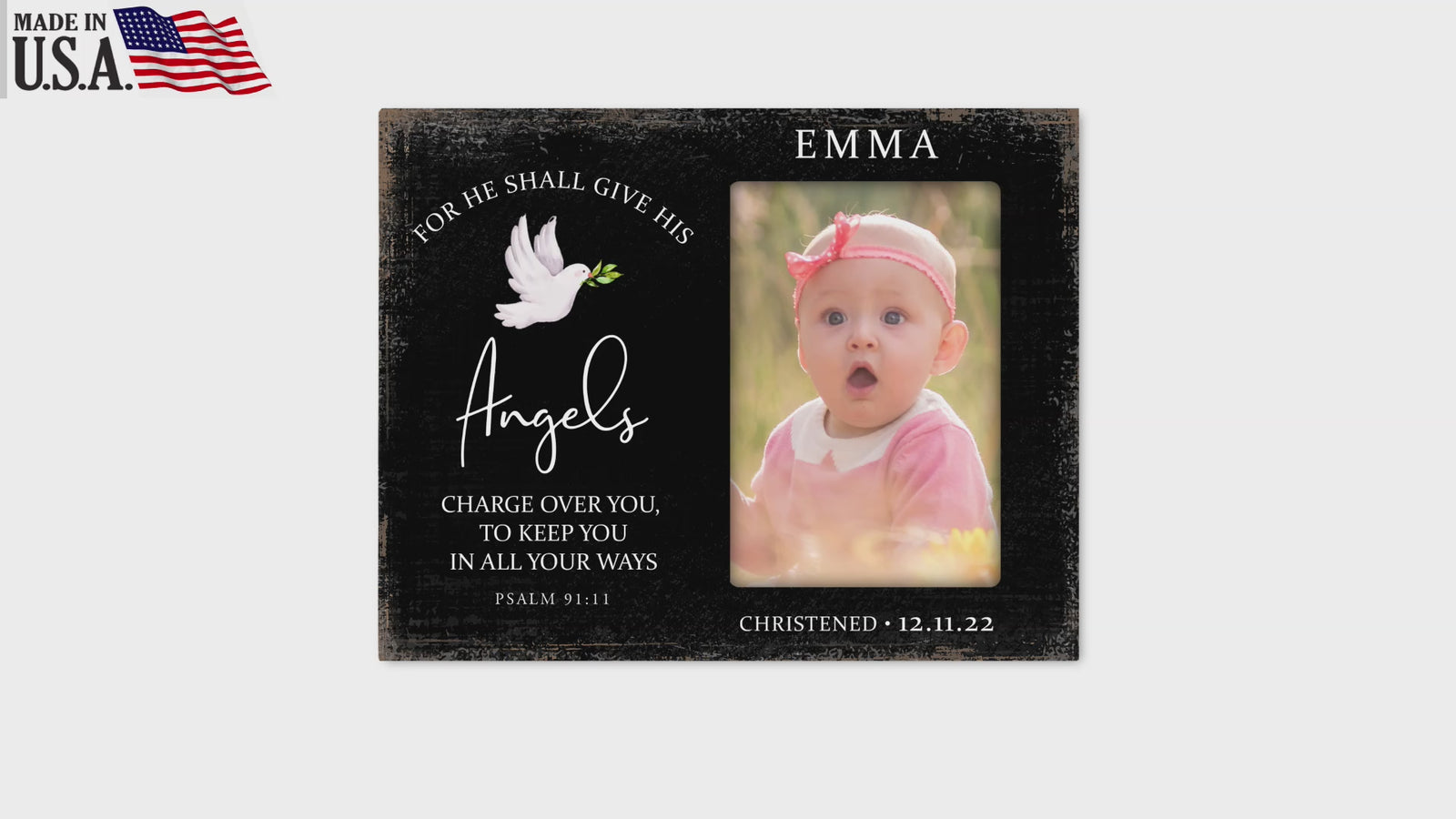 Personalized Christening Photo Frame - Be Strong