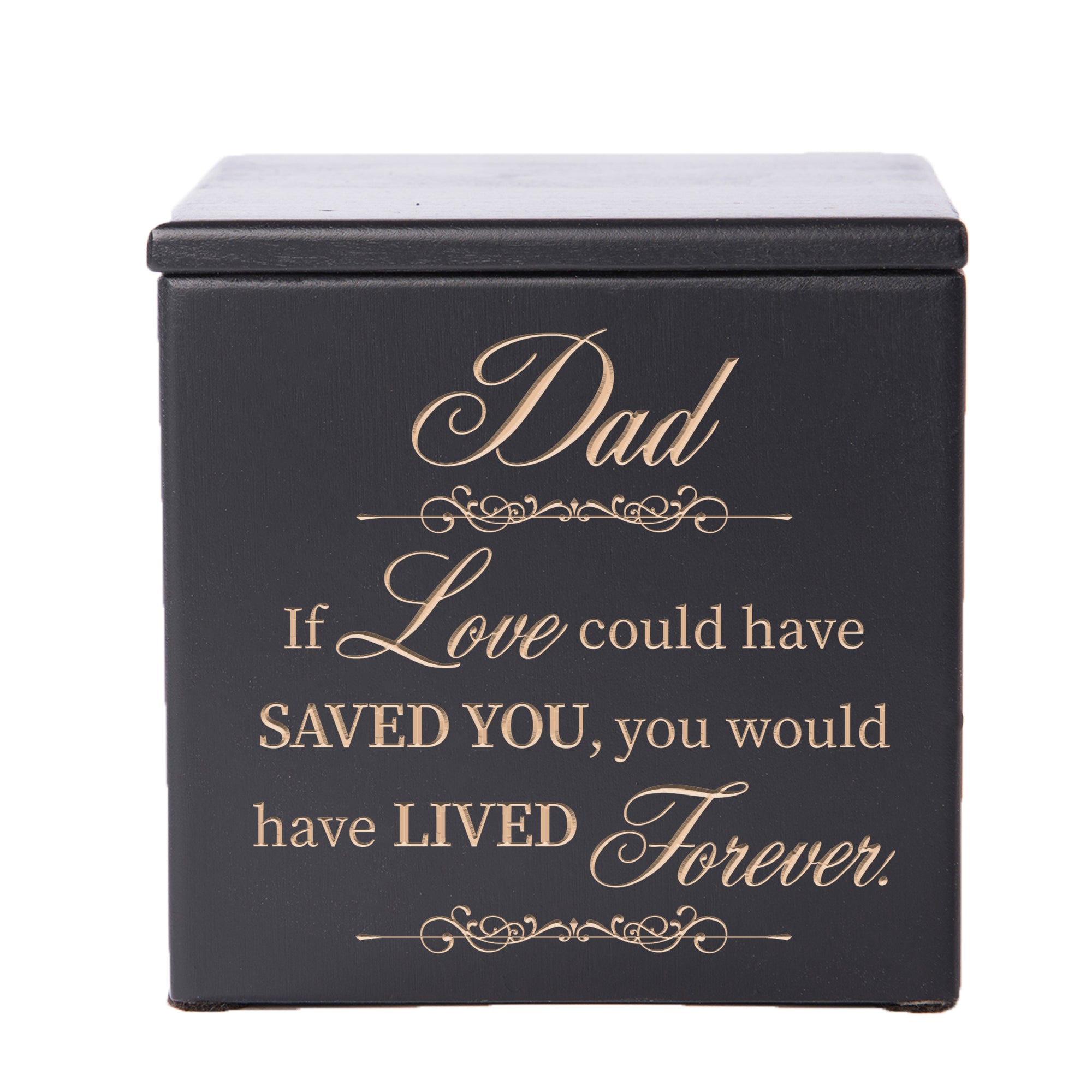 Wooden Memorial Cremation Urn Keepsake Box for Human or Pet Ashes - If Love Could, Dad