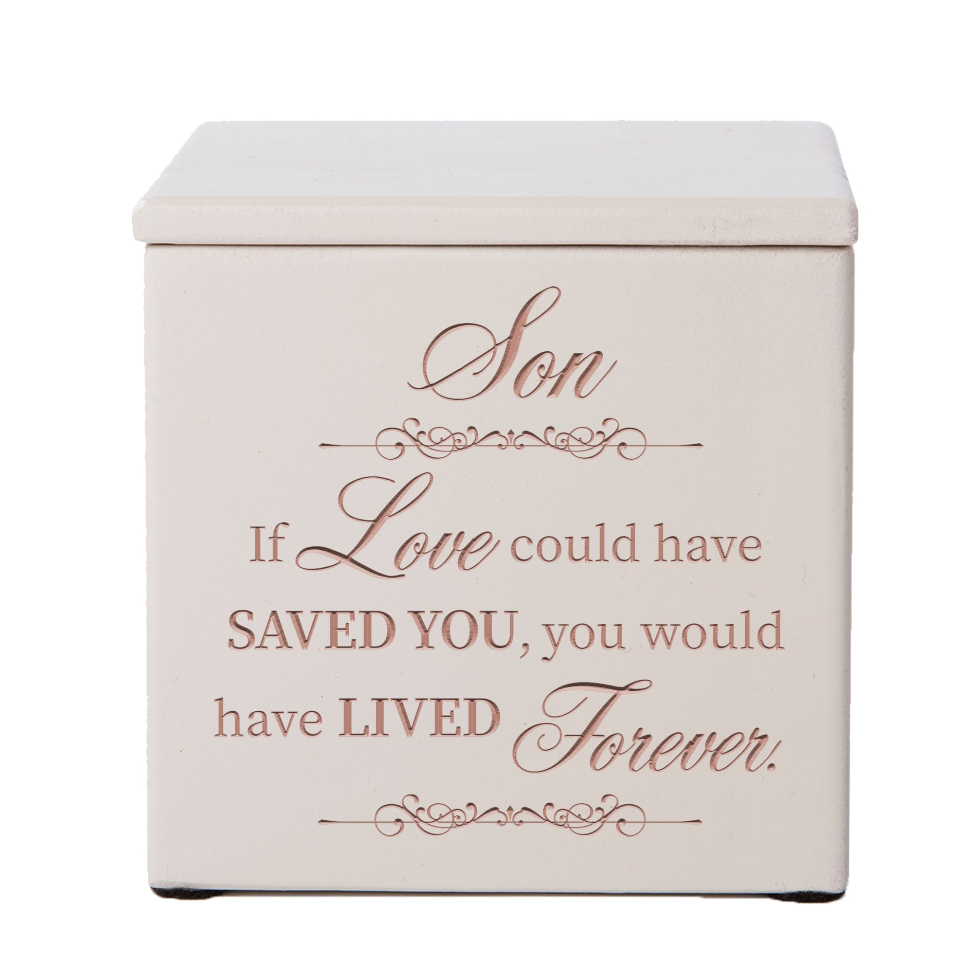 Wooden Memorial Cremation Urn Keepsake Box for Human or Pet Ashes - If Love Could, Son