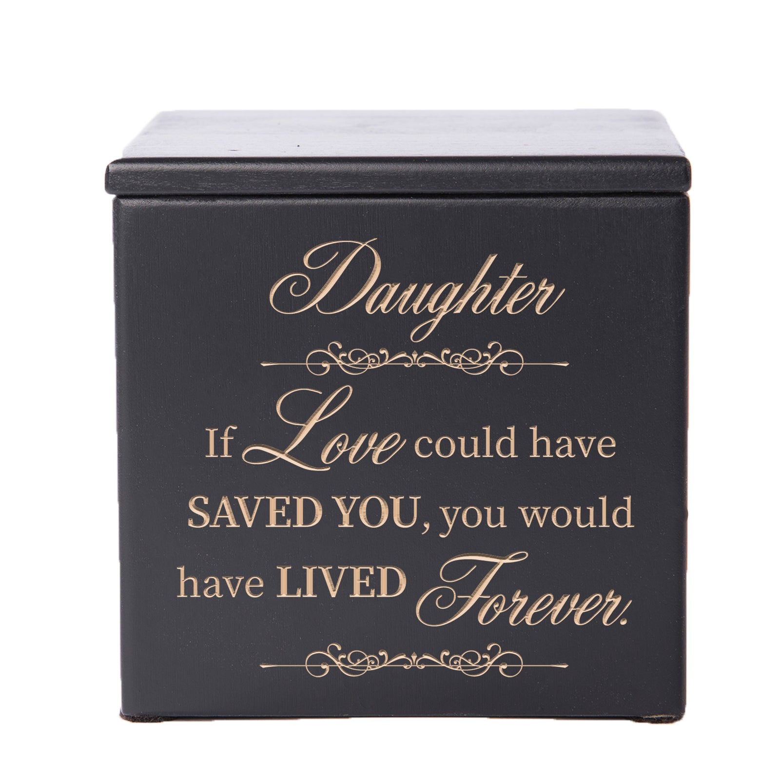 Wooden Memorial Cremation Urn Keepsake Box for Human or Pet Ashes - If Love Could, Daughter