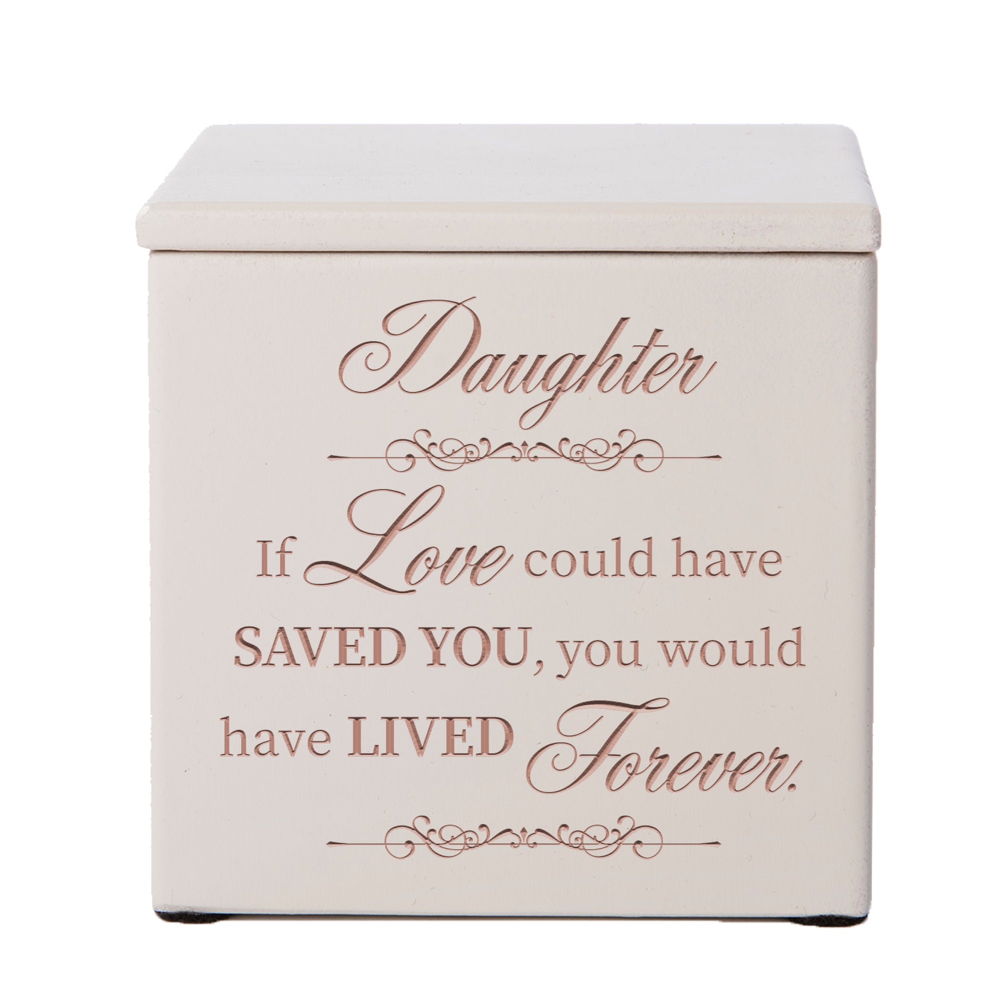 High-quality wooden memorial cremation urn keepsake box.