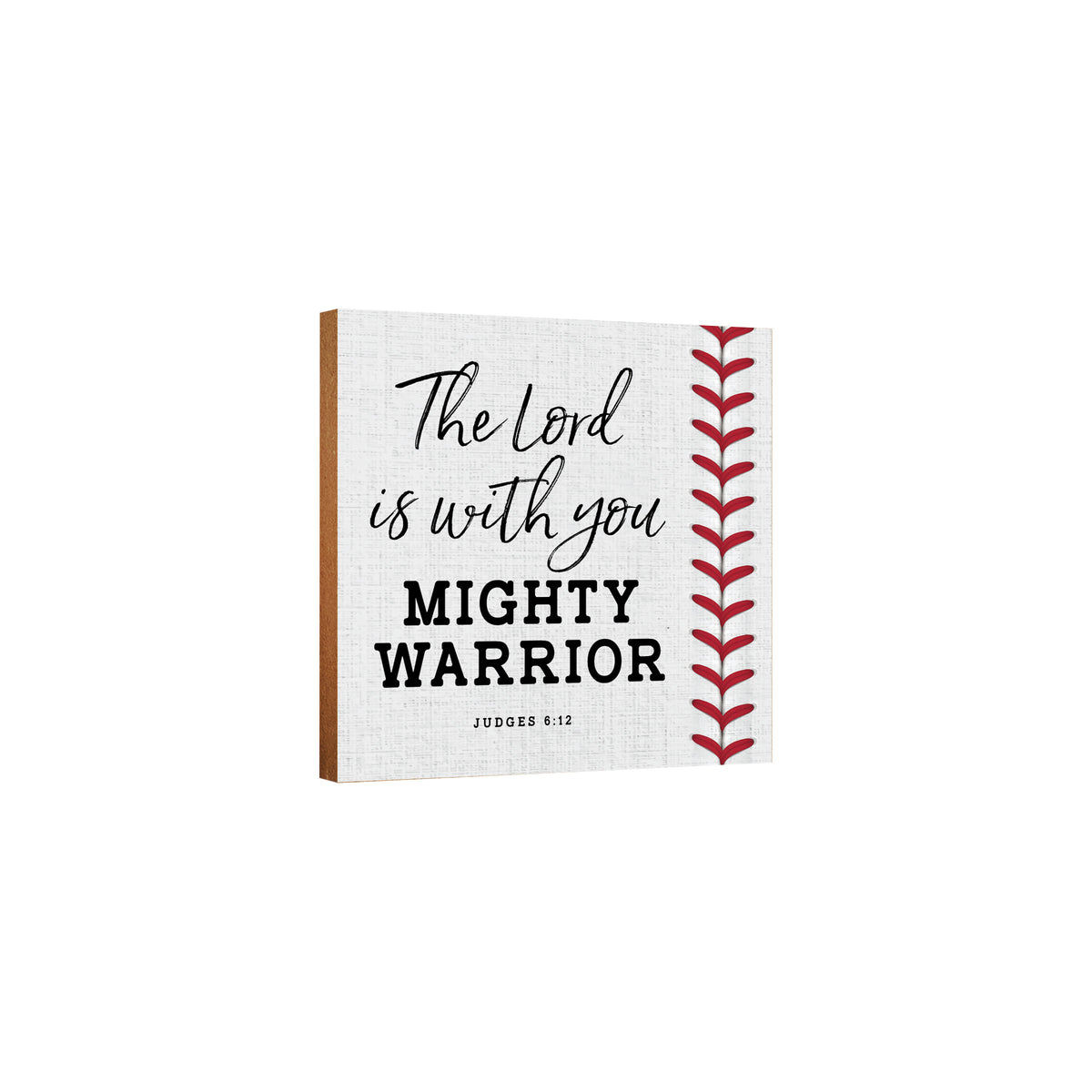 Rustic Wooden Baseball Shadow Box Shelf Décor With Inspiring Bible Verses - The Lord Is With You