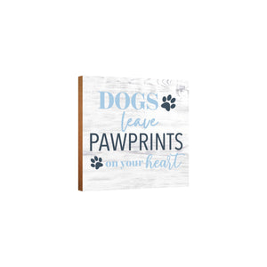 Wooden Shelf Decor and Tabletop Signs with Pet Verses - Pawprints On Your Heart