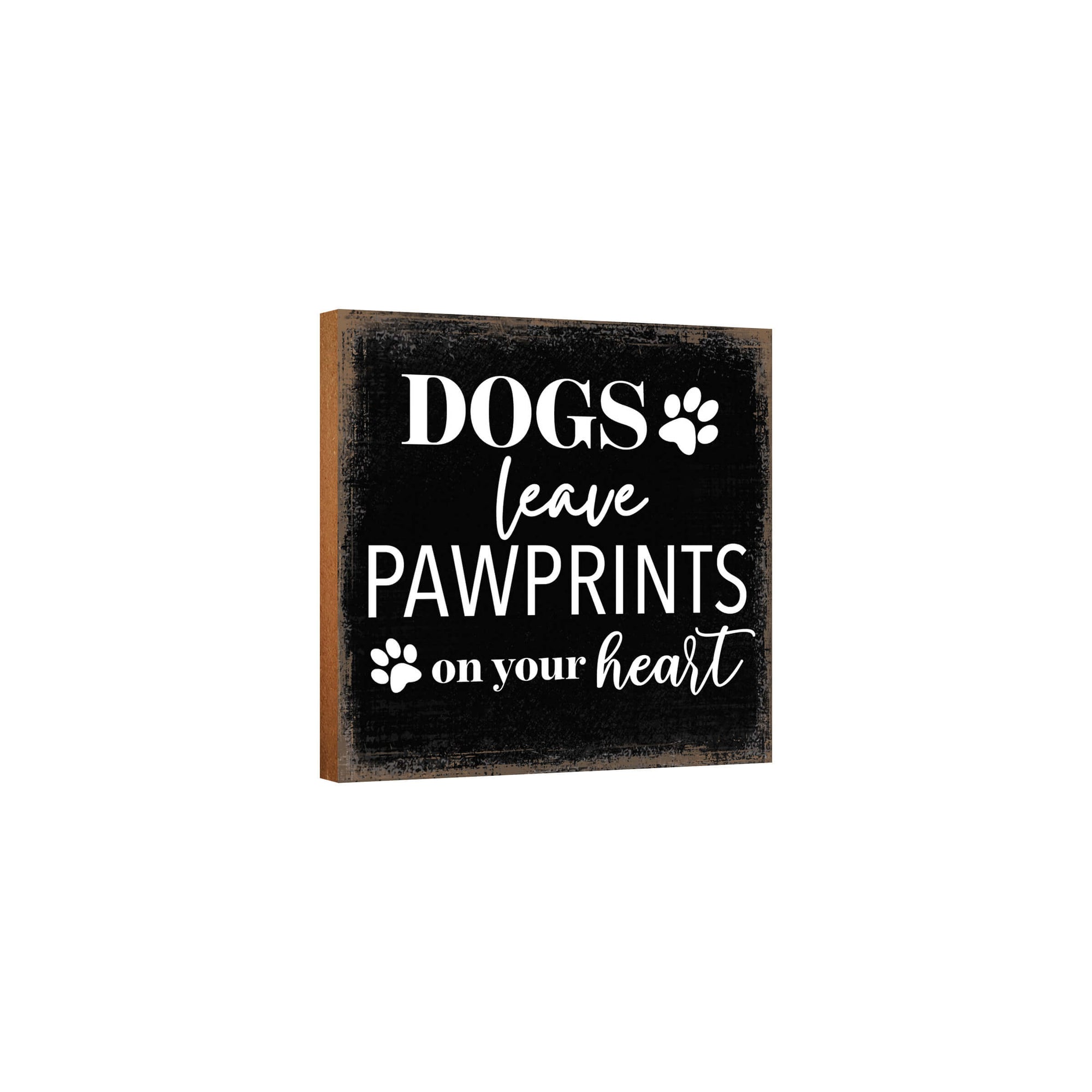 Wooden Shelf Decor and Tabletop Signs with Pet Verses - Pawprints On Your Heart