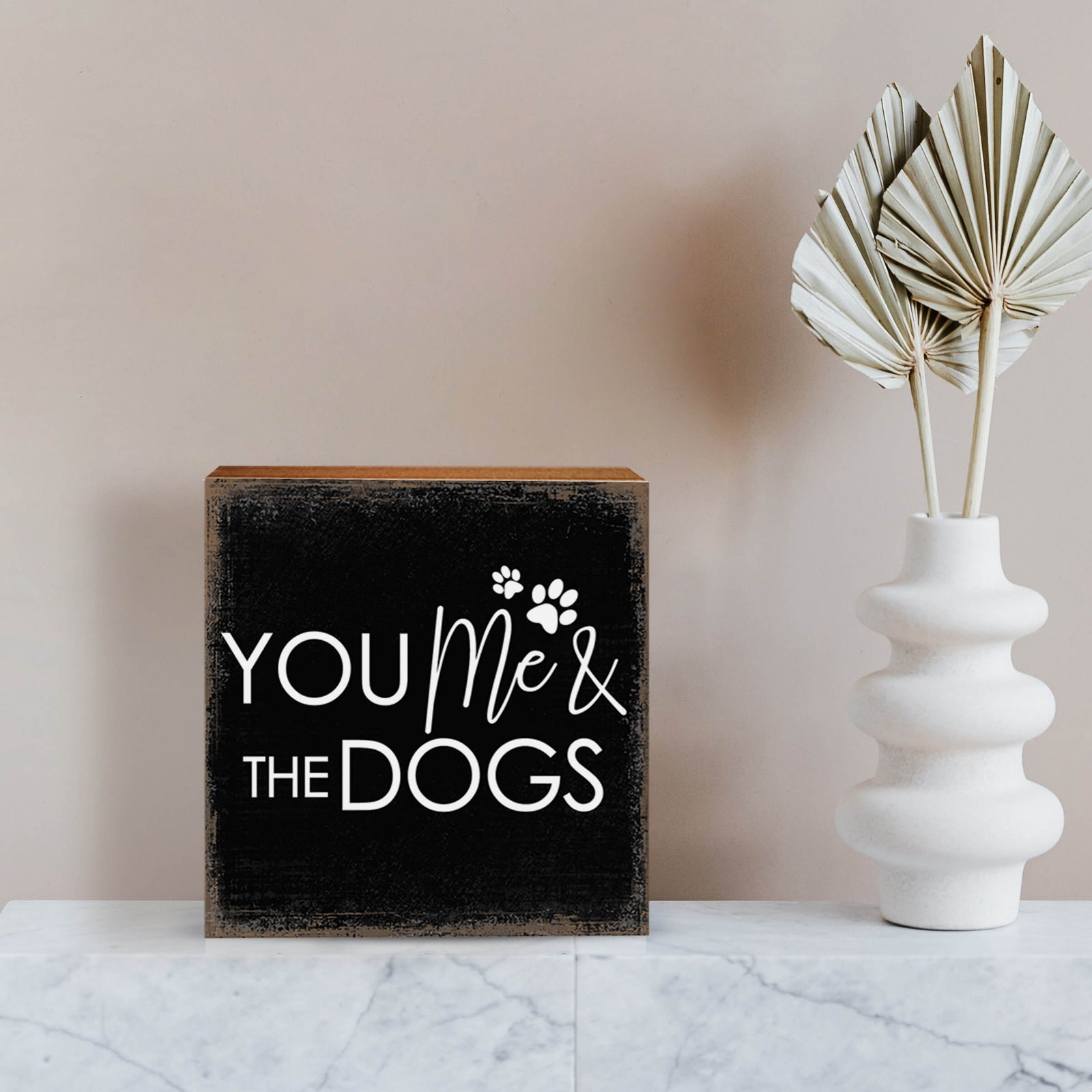 Wooden Shelf Decor and Tabletop Signs with Pet Verses - You Me & My Dogs