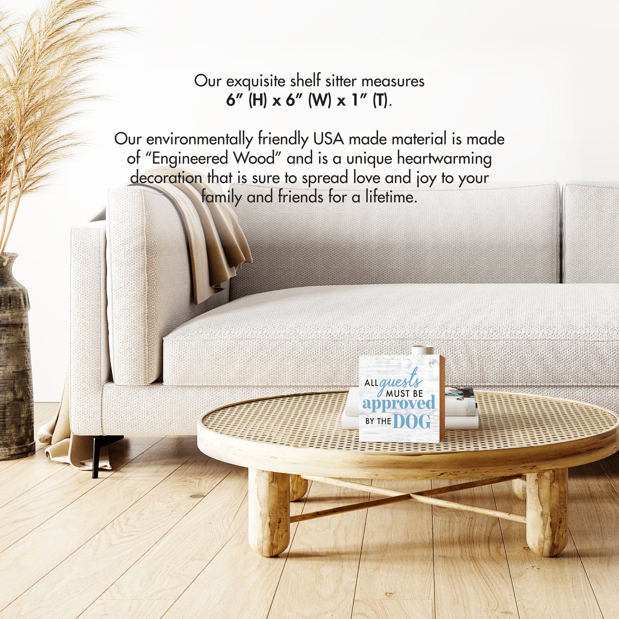 Wooden Shelf Decor and Tabletop Signs with Pet Verses - Approved By The Dog