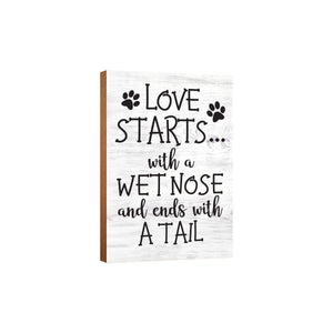 Wooden Shelf Decor and Tabletop Signs with Pet Verses - Wet Nose And A Tail