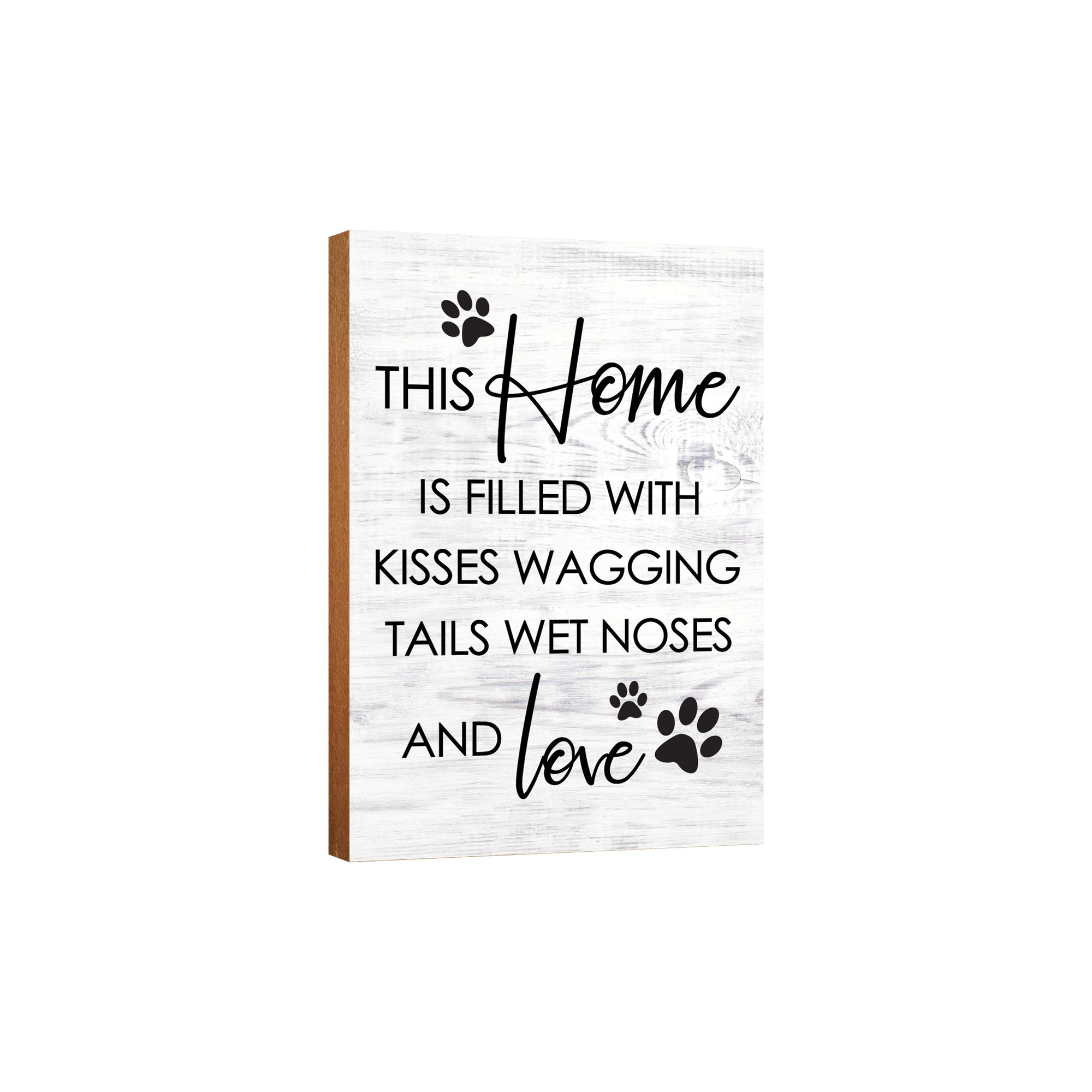 Wooden Shelf Decor and Tabletop Signs with Pet Verses - Filled With Kisses