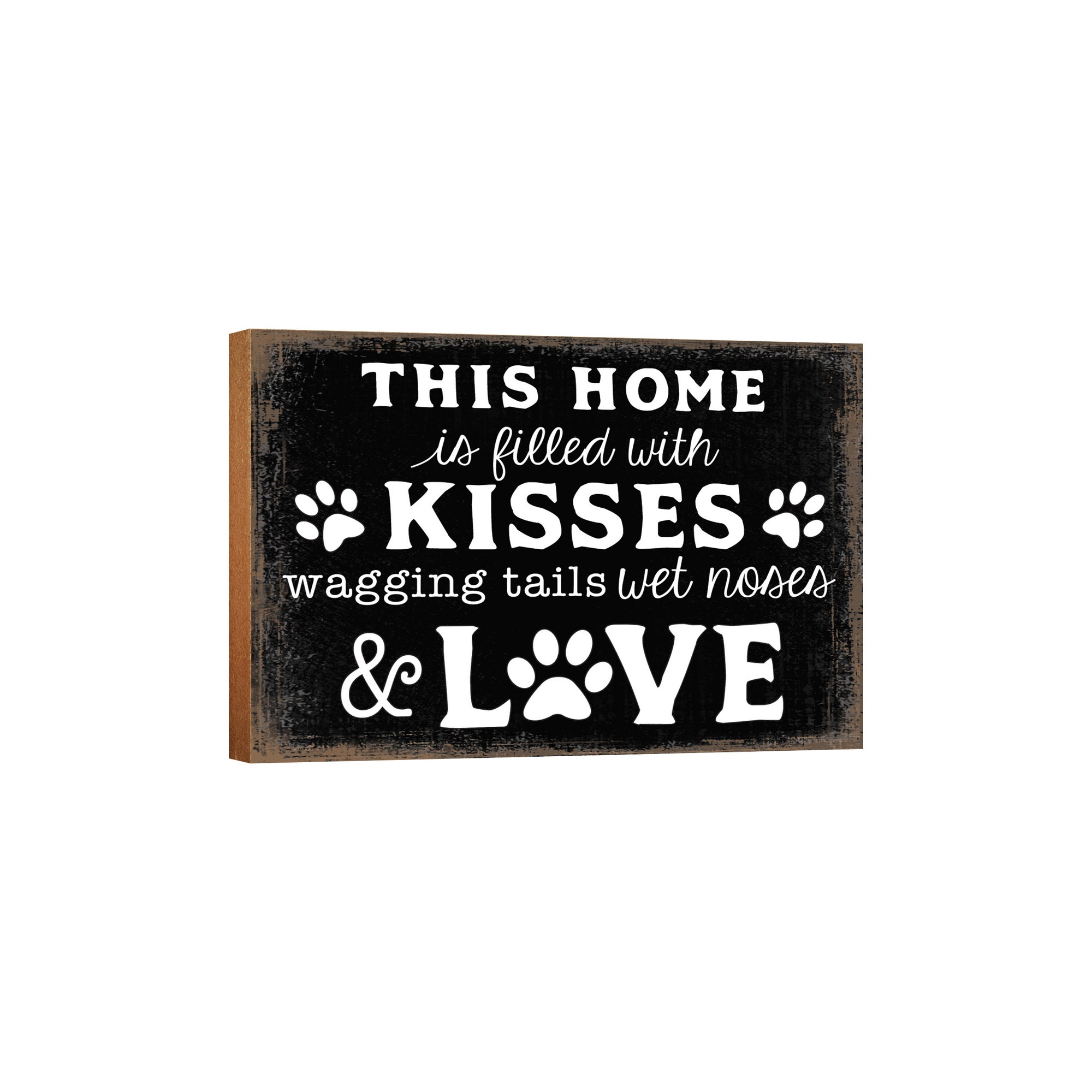 Wooden Shelf Decor and Tabletop Signs with Pet Verses - Wet Noes & Love
