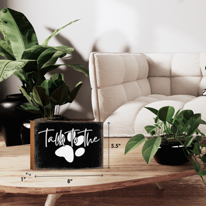 Wooden Shelf Decor and Tabletop Signs with Pet Verses - Paws