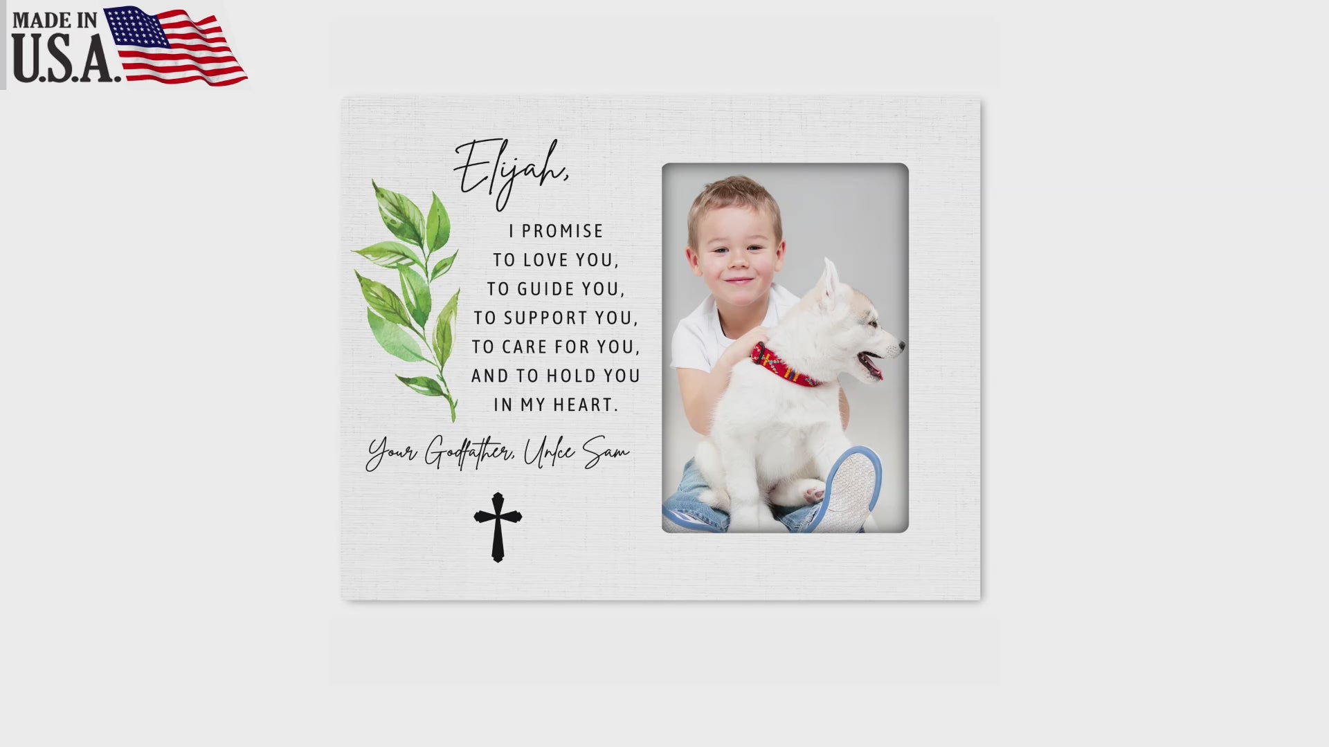 Personalized Wooden Picture Frame for Godson