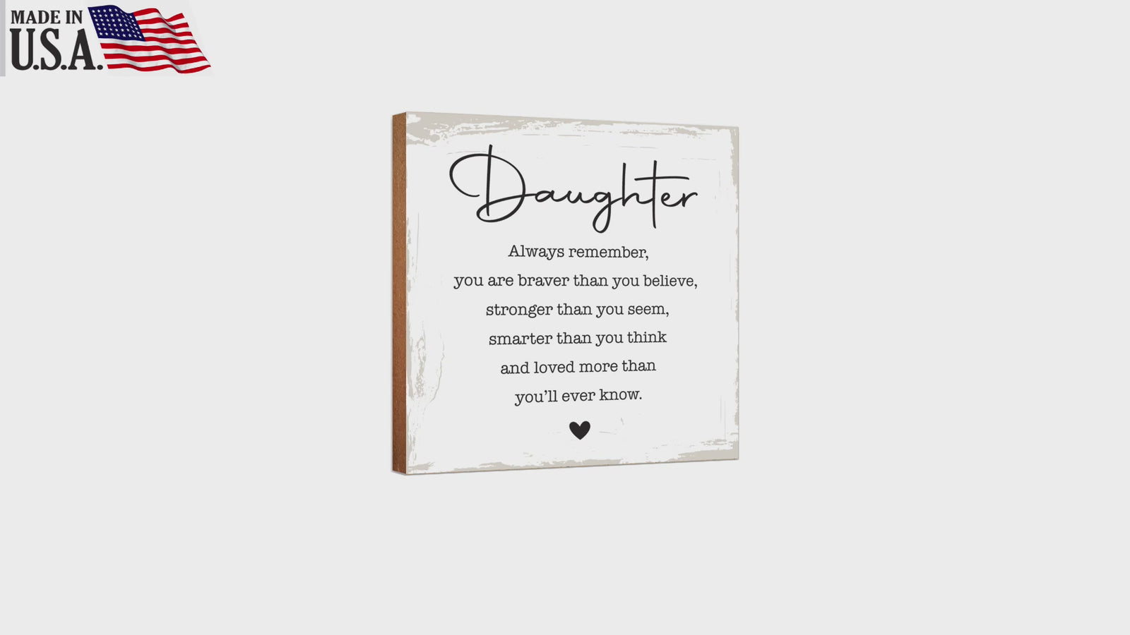 Elegant Wooden Shelf Decor - Unique Tabletop Signs Gift for Daughter