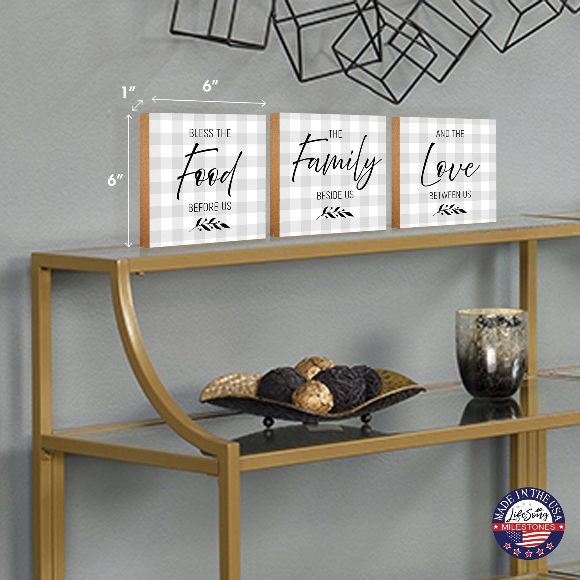 3 Piece Set Wooden Shelf Décor and Tabletop Signs - LifeSong Milestones