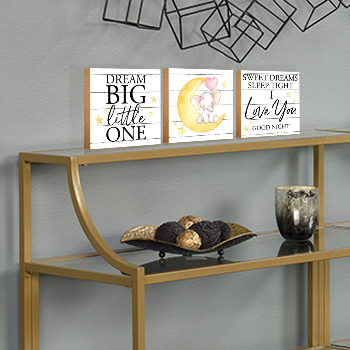 3 Piece Set Wooden Shelf Décor and Tabletop Signs - LifeSong Milestones