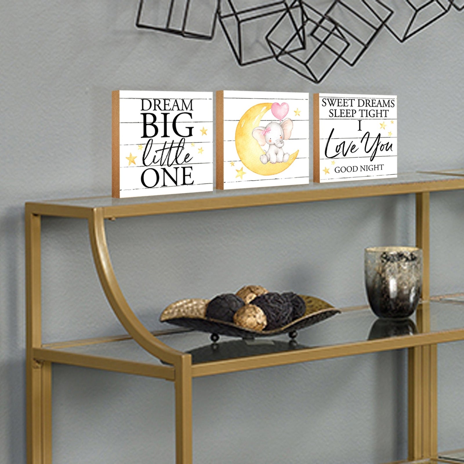 3 Piece Set Wooden Shelf Décor and Tabletop Signs - LifeSong Milestones