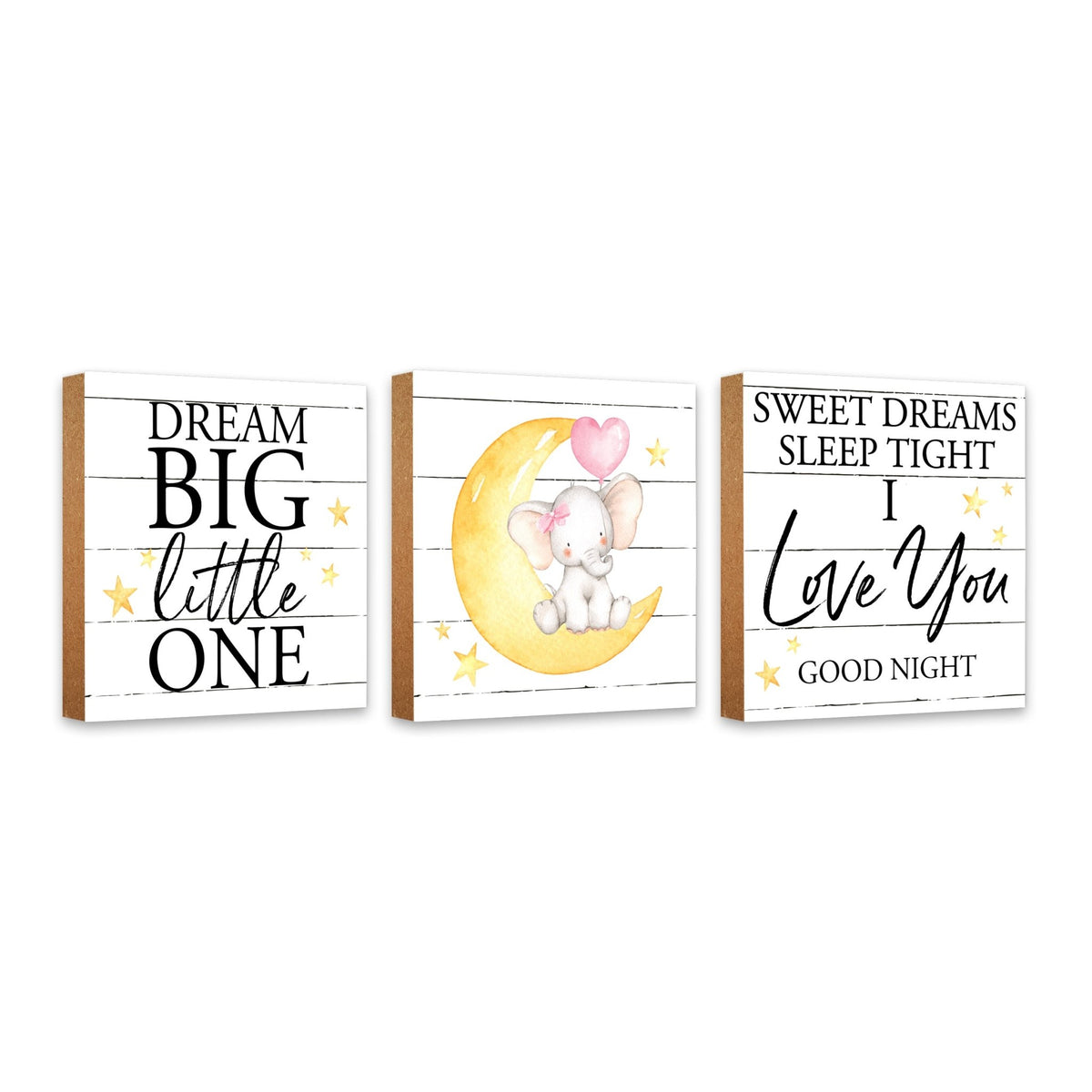 3 Piece Set Wooden Shelf Décor and Tabletop Signs - LifeSong Milestones