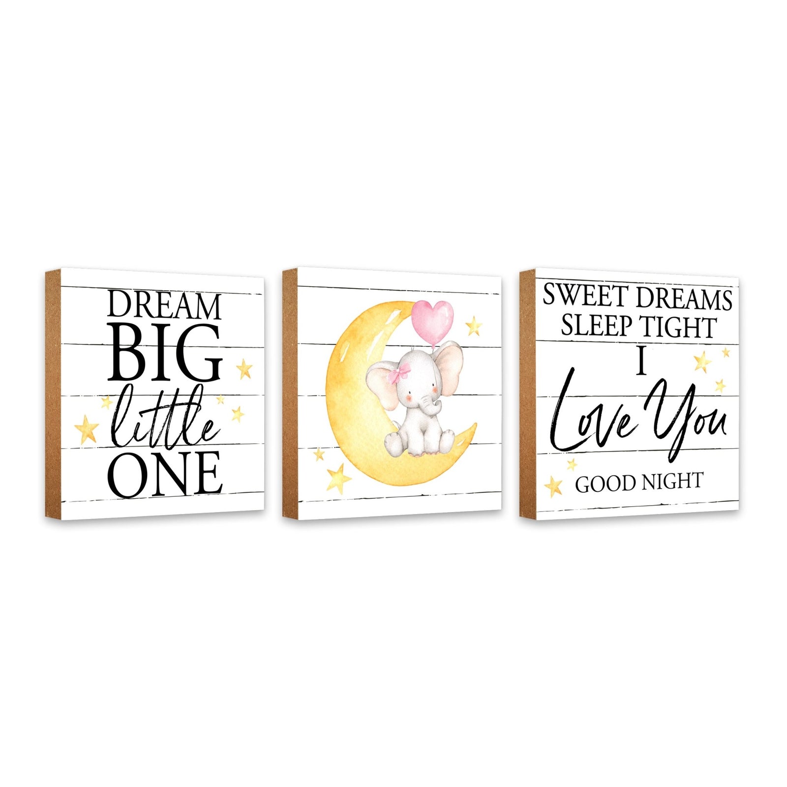 3 Piece Set Wooden Shelf Décor and Tabletop Signs - LifeSong Milestones