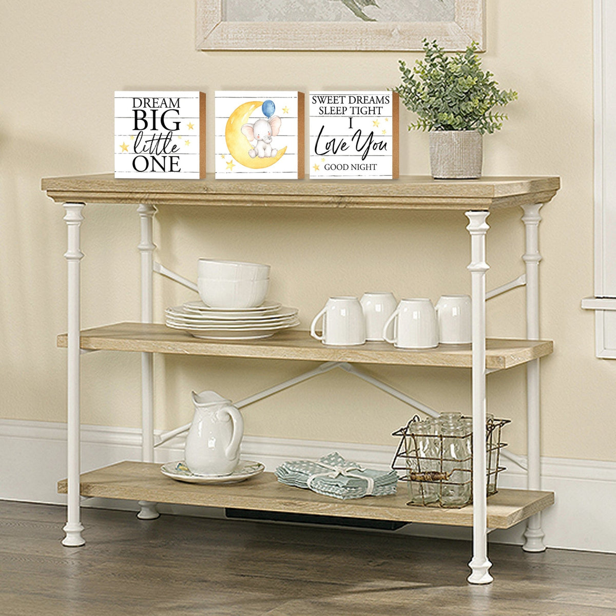 3 Piece Set Wooden Shelf Décor and Tabletop Signs - LifeSong Milestones