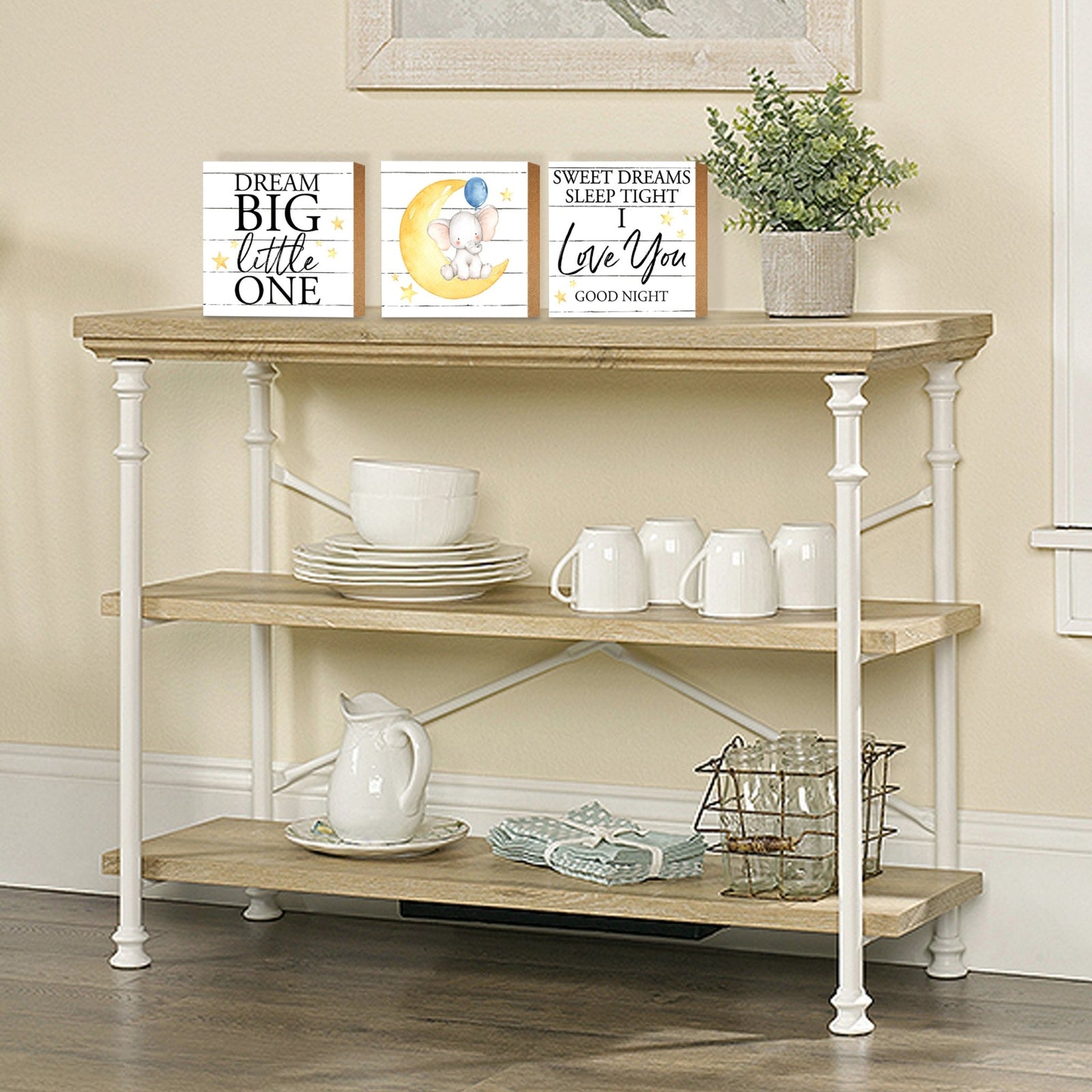 3 Piece Set Wooden Shelf Décor and Tabletop Signs - LifeSong Milestones